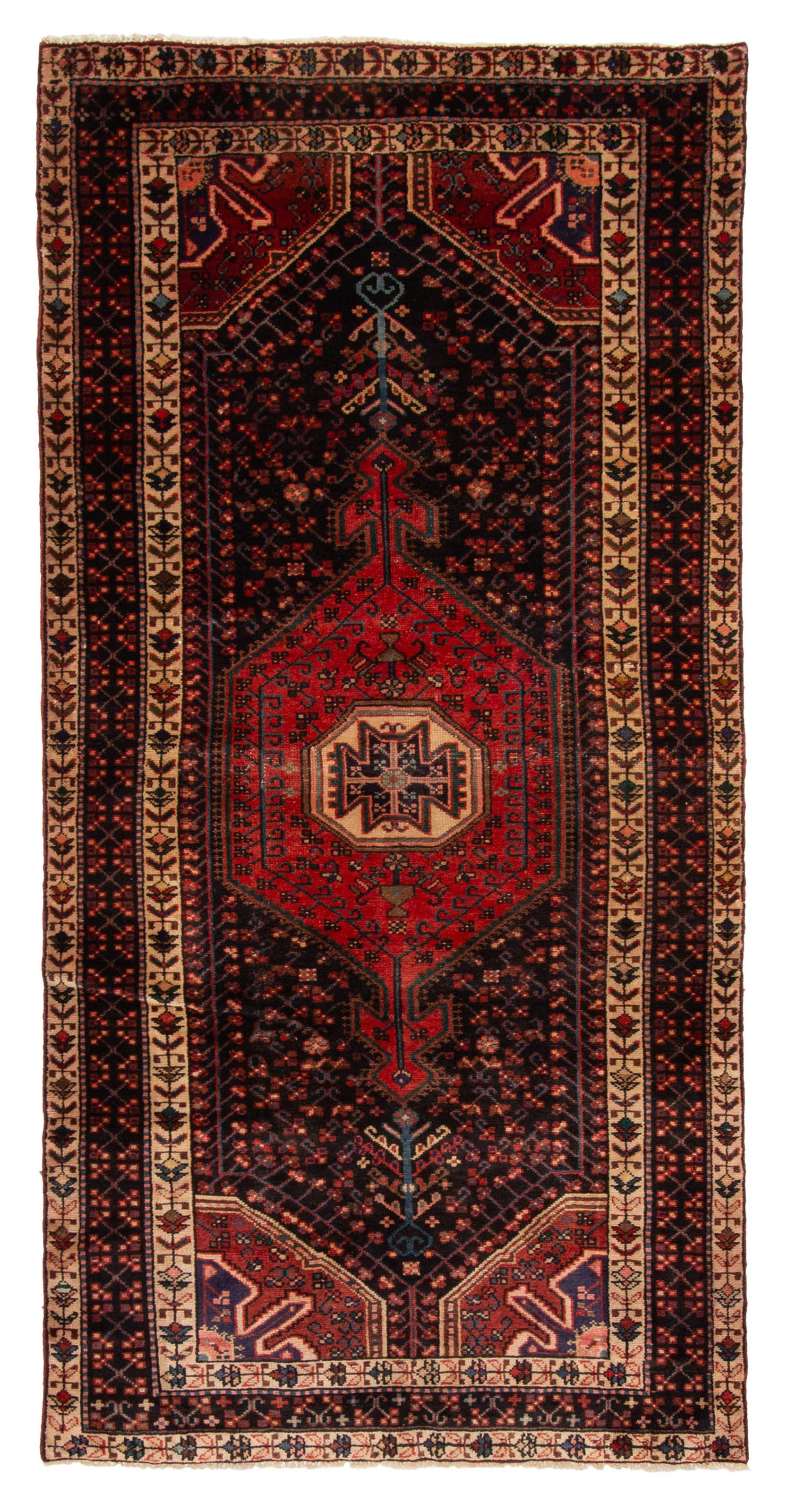 Vintage 4’0″ x 8’6″ Traditional Hand Knotted Vegetable Dye Wool Area Rug