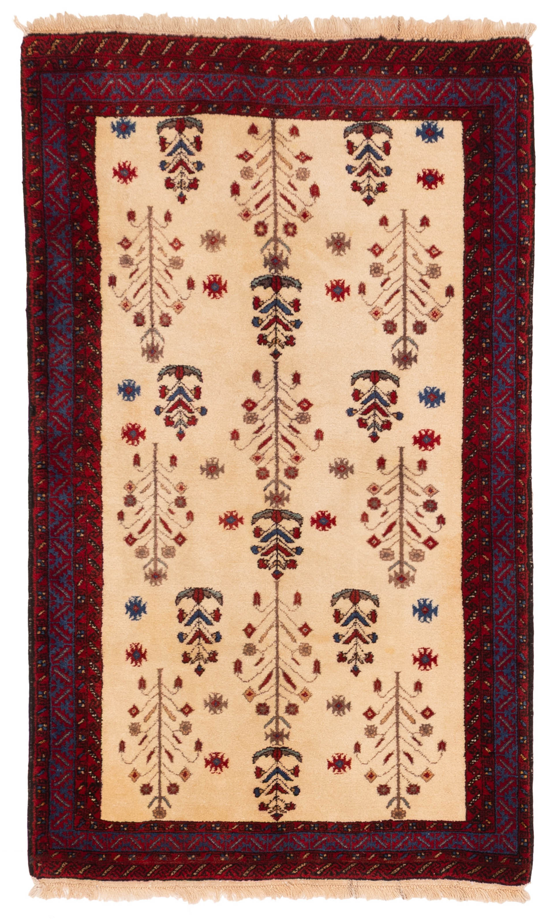 Vintage Traditional Hand-Knotted Area Rug 3’4″ x 5’8″ Oriental Wool Carpet