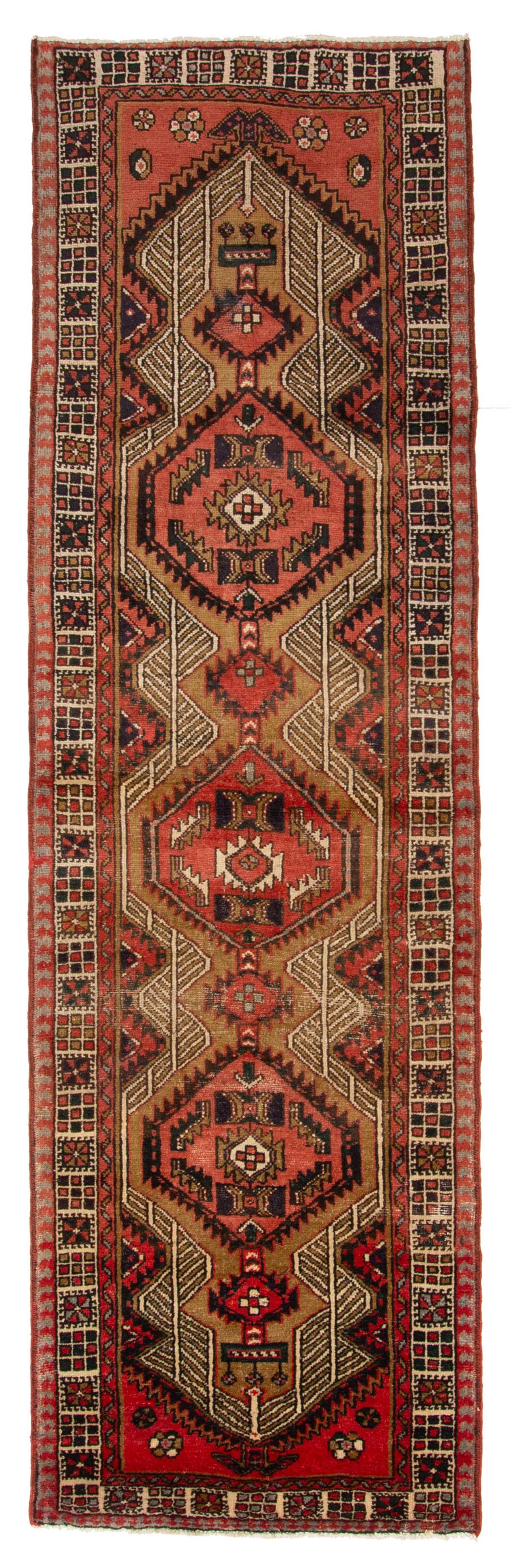 2’10” x 9’10” Vintage Hand-knotted Runner Rug Traditional Oriental Wool Carpet