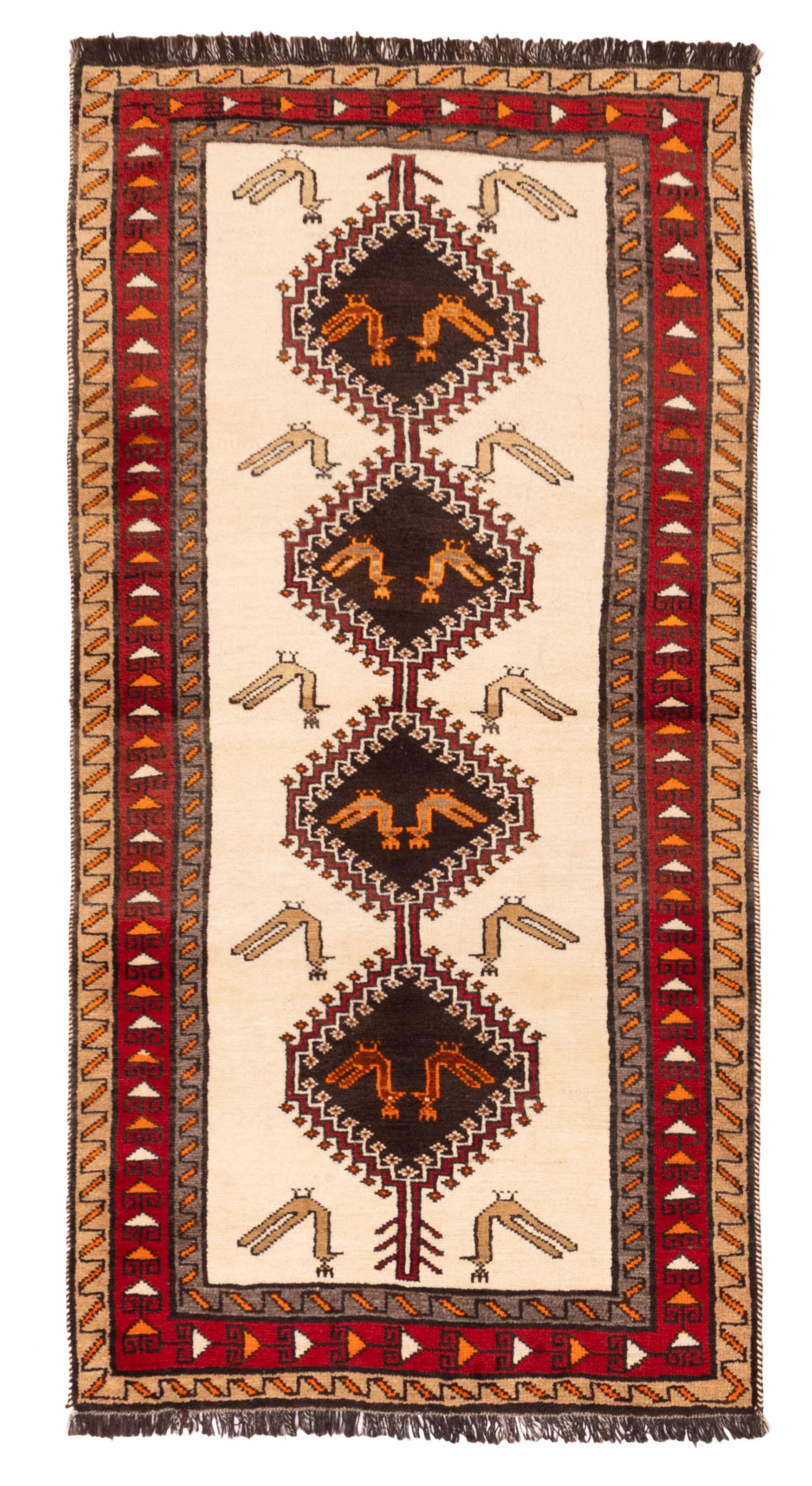Vintage Traditional Hand-Knotted Area Rug 3’5″ x 6’9″ Oriental Wool Carpet