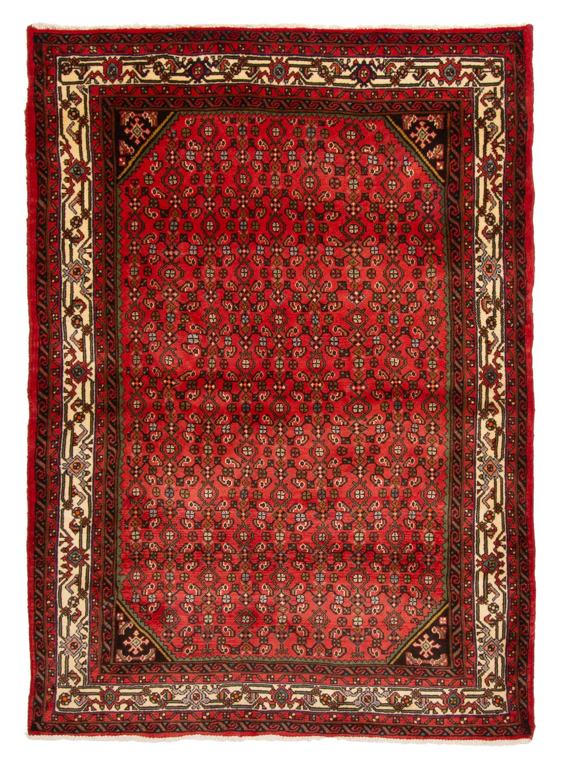 Vintage 4’8″ x 6’7″ Traditional Hand Knotted Vegetable Dye Wool Area Rug