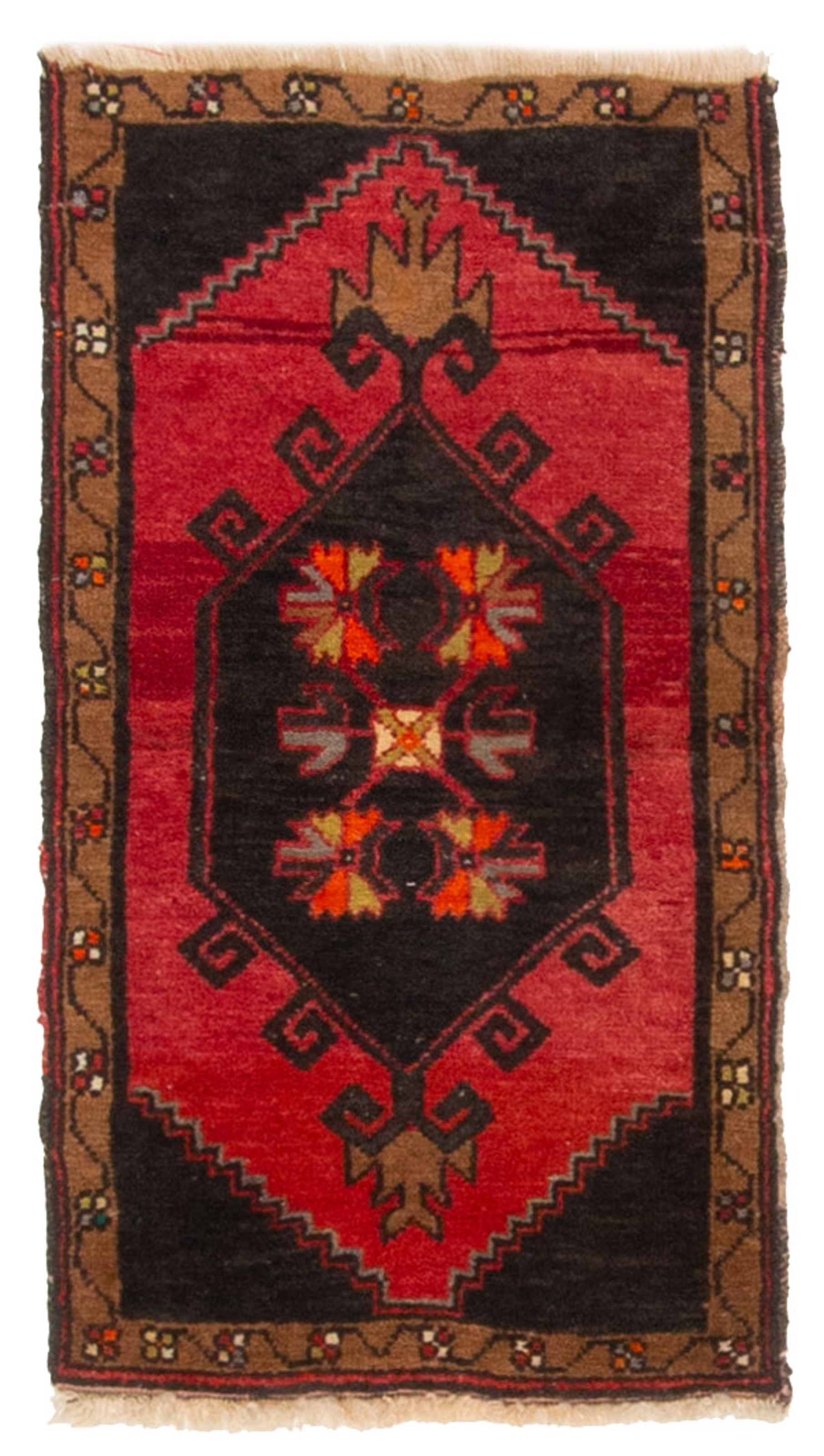 Vintage Traditional Hand-Knotted Area Rug 1’7″ x 2’10” Oriental Wool Carpet