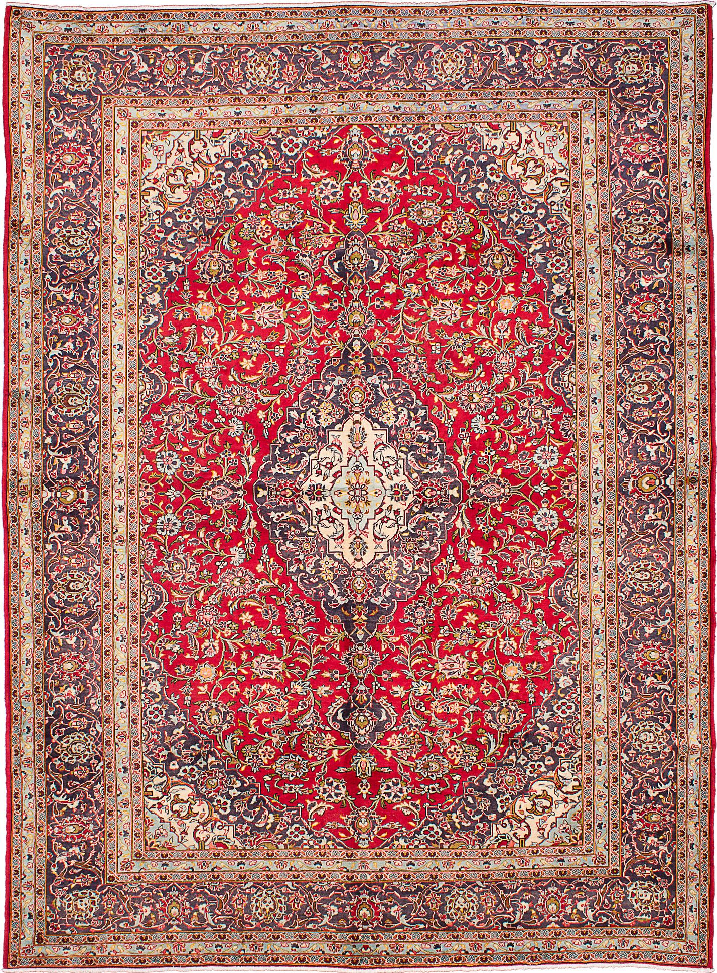 Tapis kashan 9'8" x 13'0" en laine