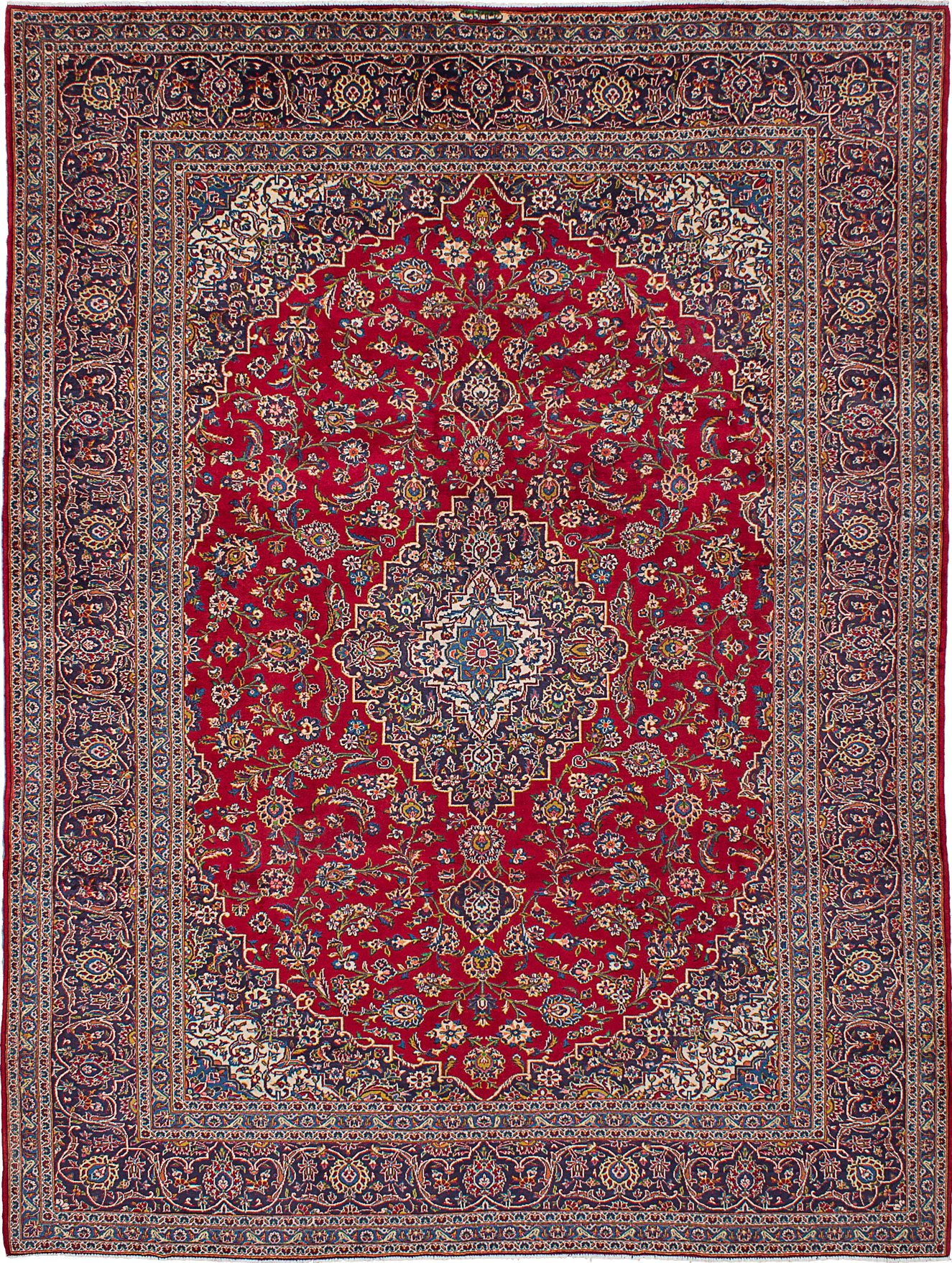 Tapis kashan 9'11" x 13'1" en laine