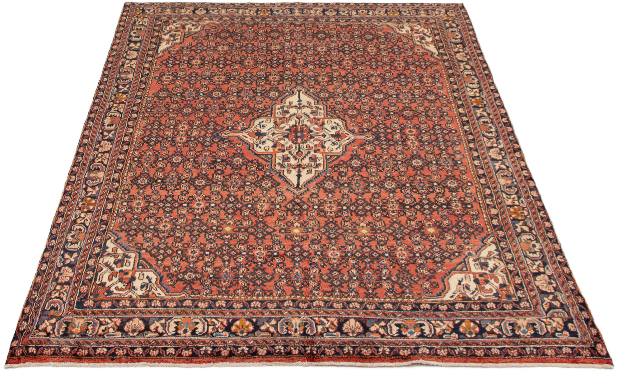 Persian Hosseinabad 6'6" x 9'9" Hand-knotted Wool Rug 