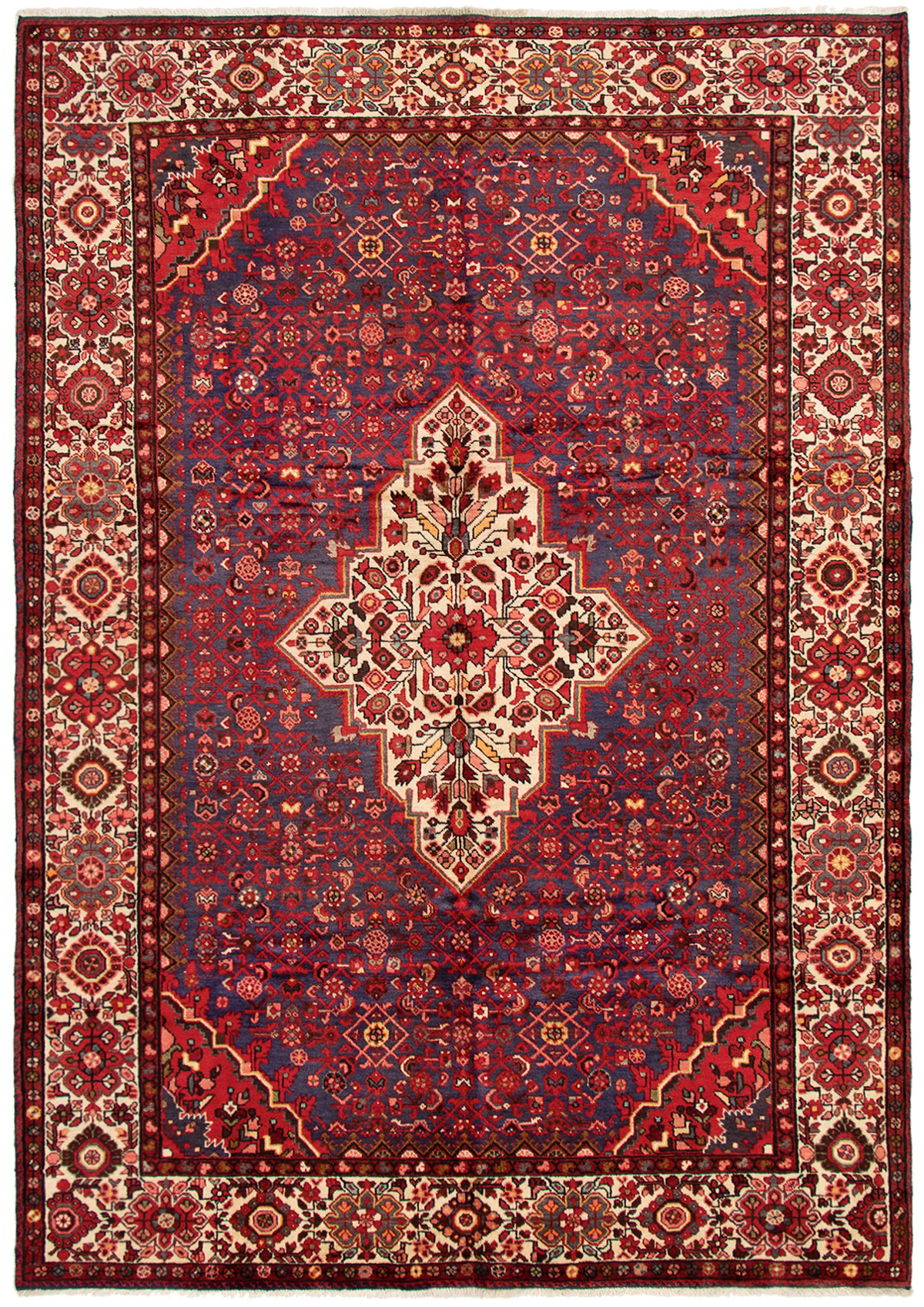 Persian Hosseinabad 7'4" x 10'10" Hand-knotted Wool Rug 