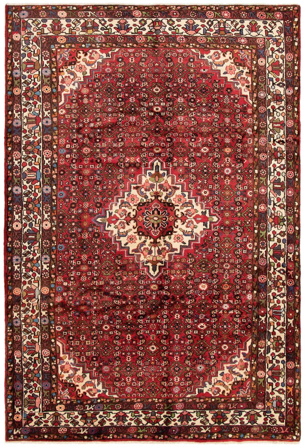 Persian Hosseinabad 6'7" x 9'11" Hand-knotted Wool Rug 