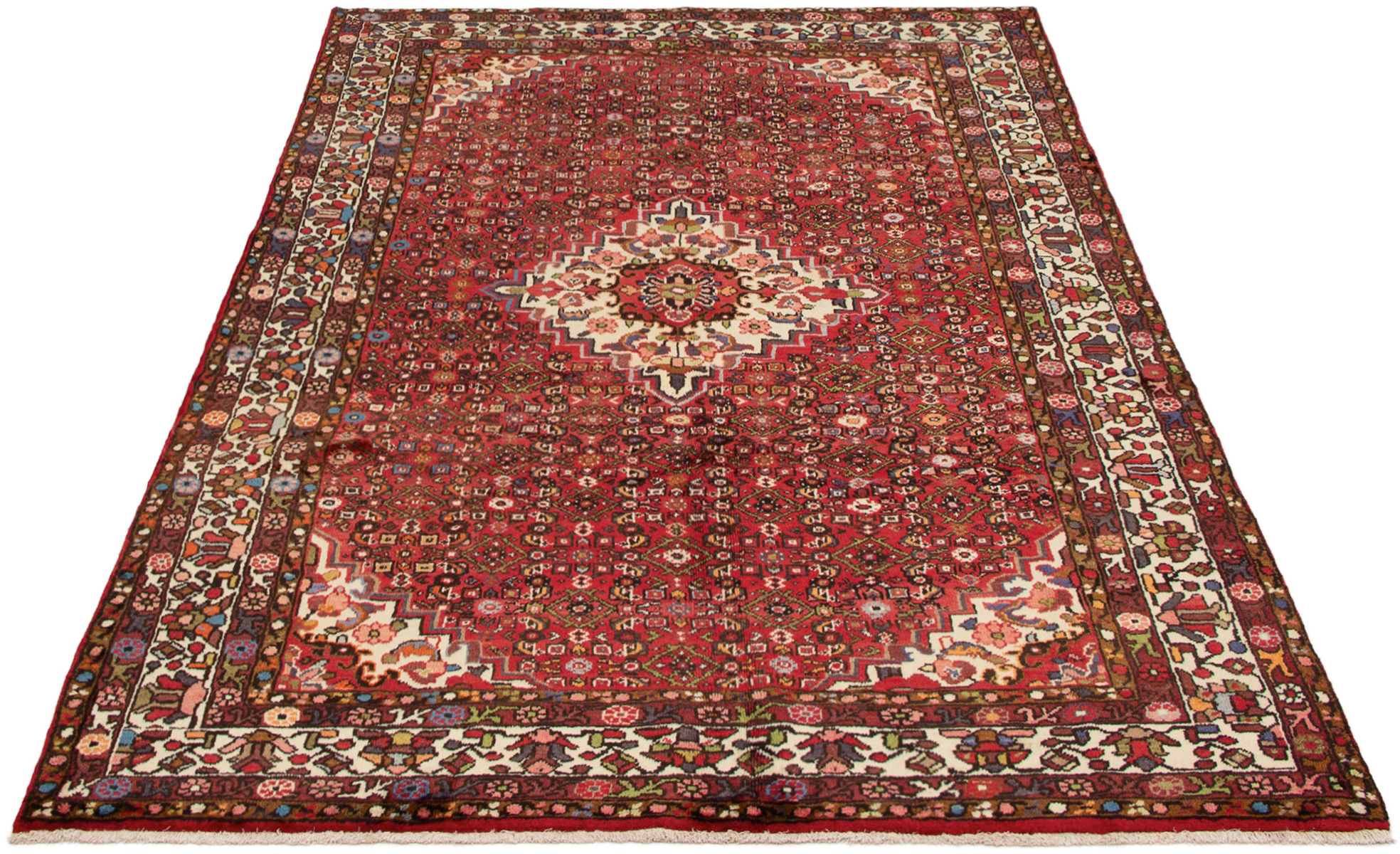 Persian Hosseinabad 6'7" x 9'11" Hand-knotted Wool Rug 