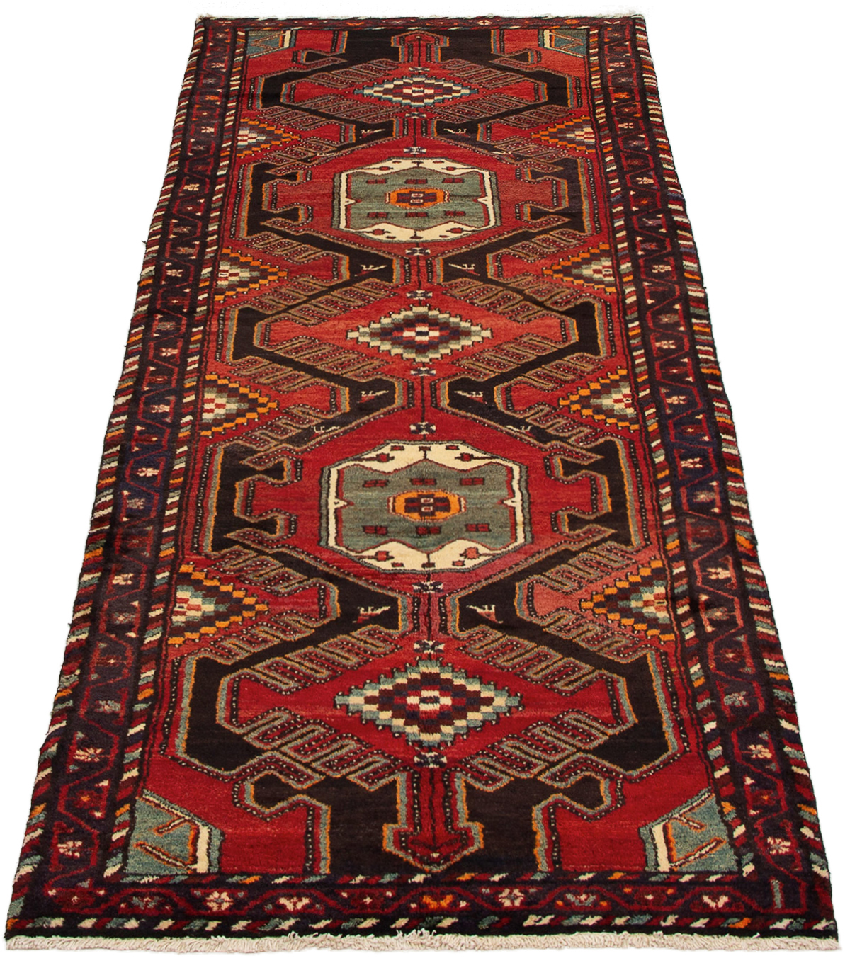 Persian Hamadan 3'8" x 10'10" Hand-knotted Wool Rug 