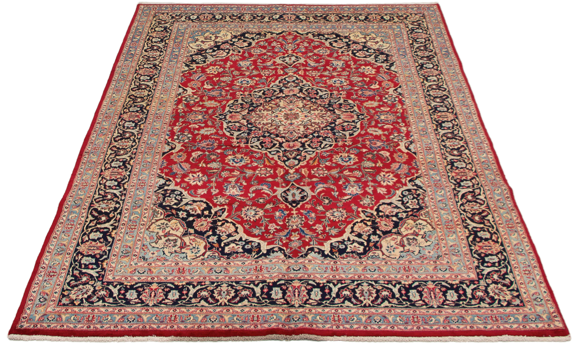 Persian Mashad 6'7" x 9'9" Hand-knotted Wool Rug 