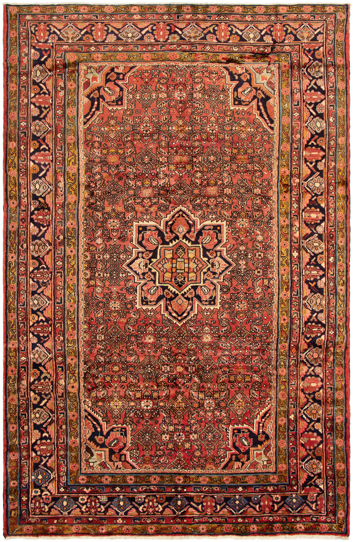 Persian Hosseinabad 6'9" x 10'9" Hand-knotted Wool Rug 