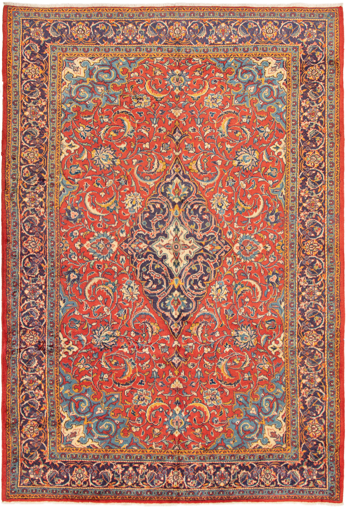 Persian Sarough 7'1" x 10'5" Hand-knotted Wool Rug 