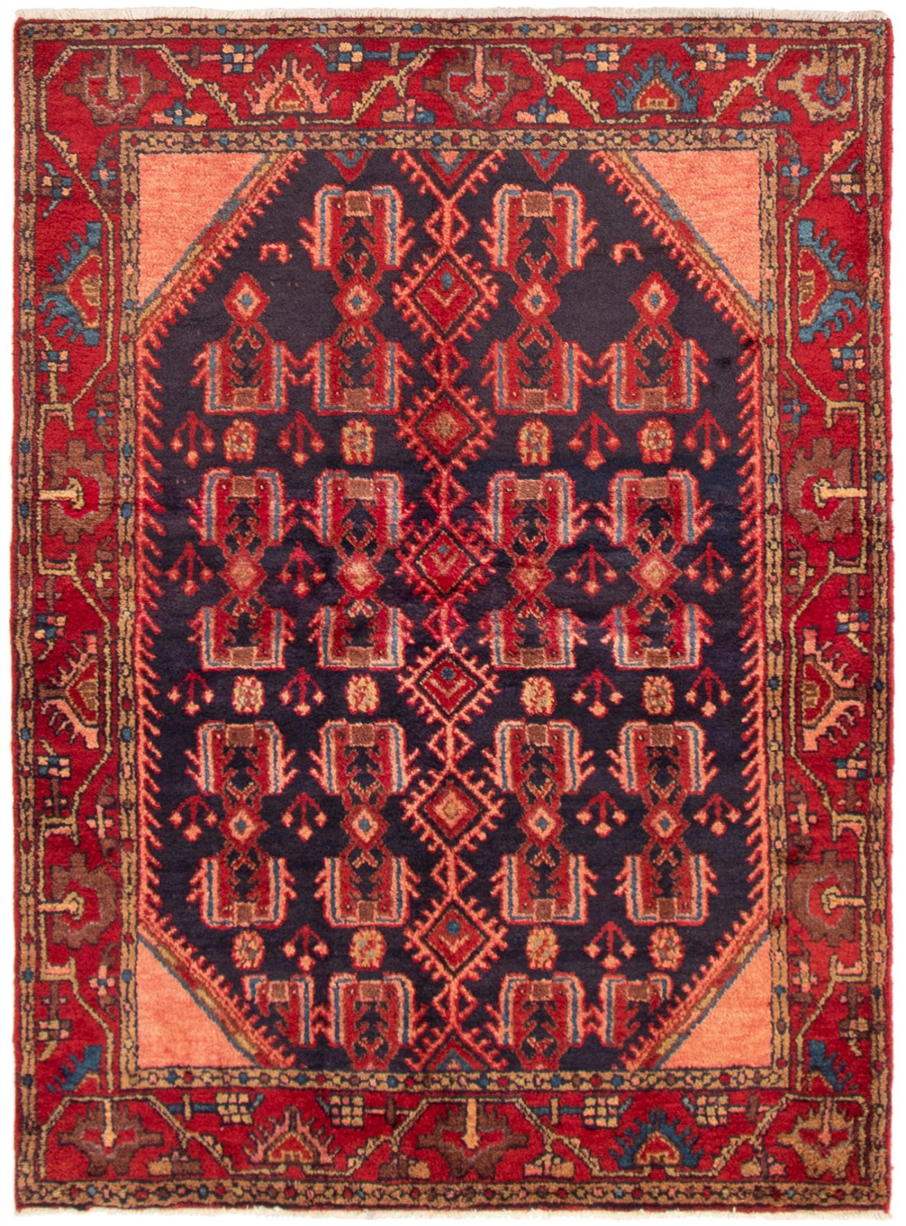 Persian Hamadan 4'5" x 6'7" Hand-knotted Wool Rug 