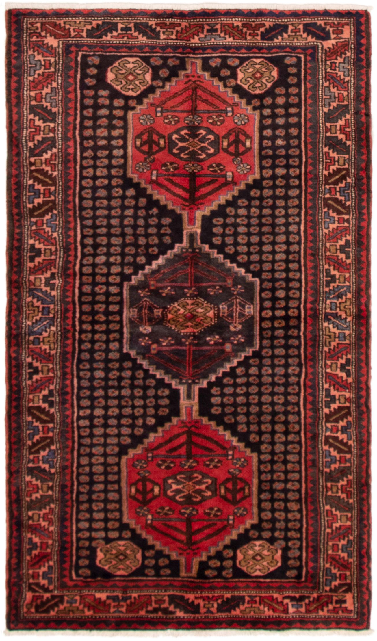 Persian Hamadan 3'6" x 6'8" Hand-knotted Wool Rug 