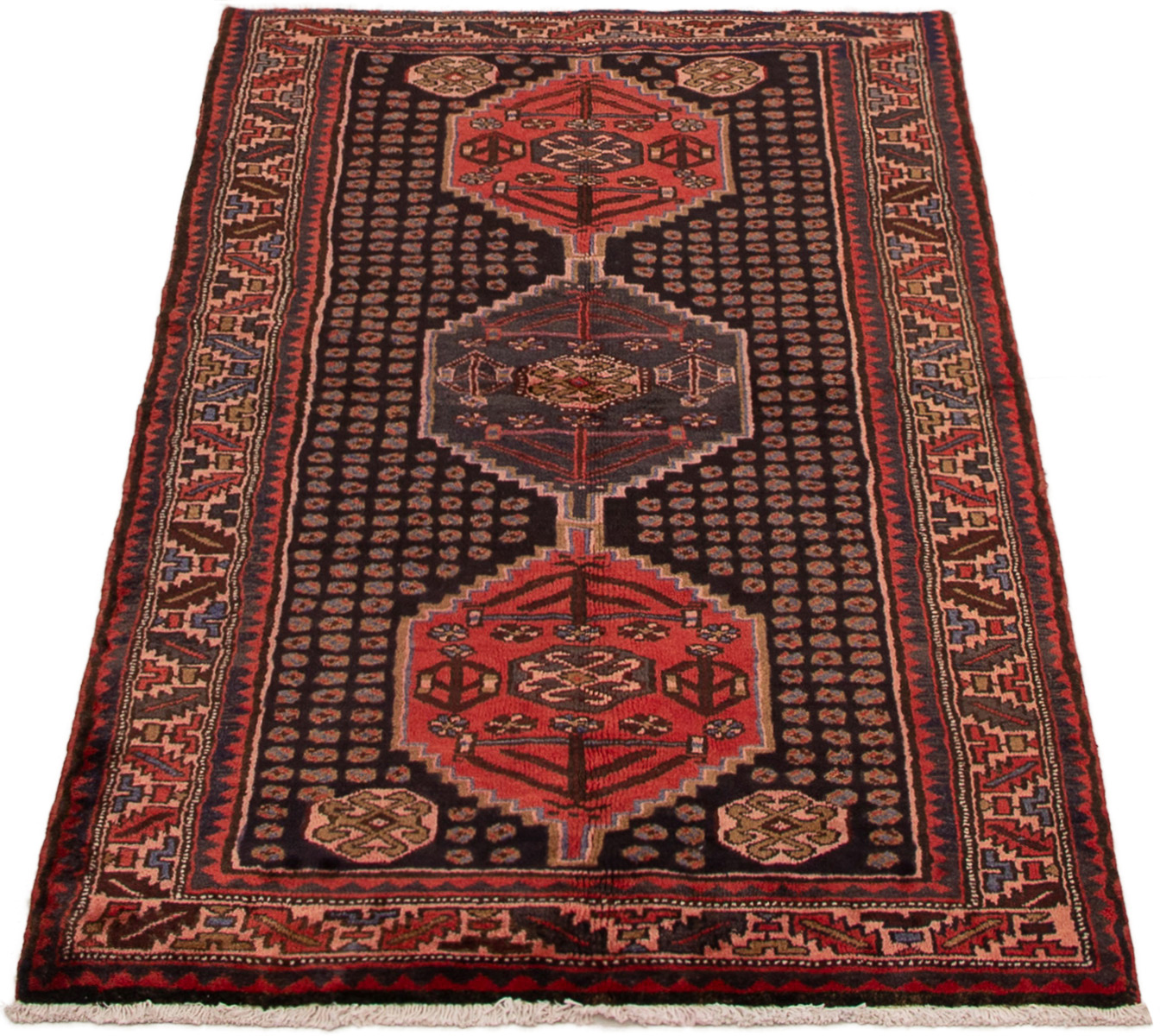 Persian Hamadan 3'6" x 6'8" Hand-knotted Wool Rug 