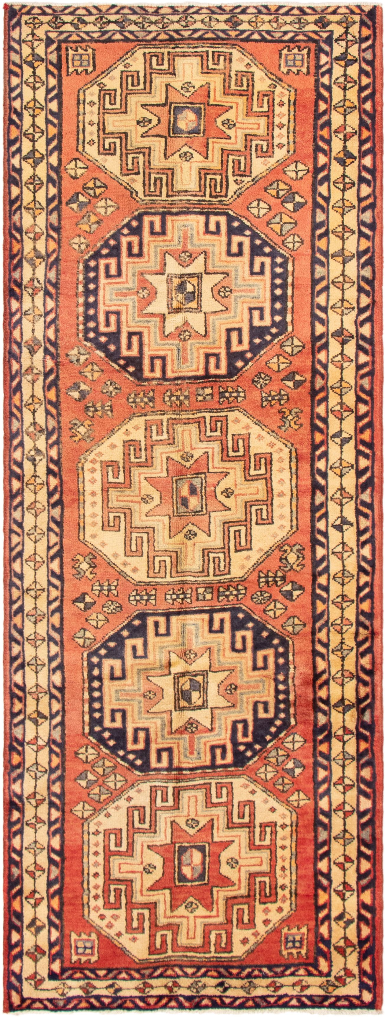 Persian Ardabil 3'4" x 10'2" Hand-knotted Wool Rug 
