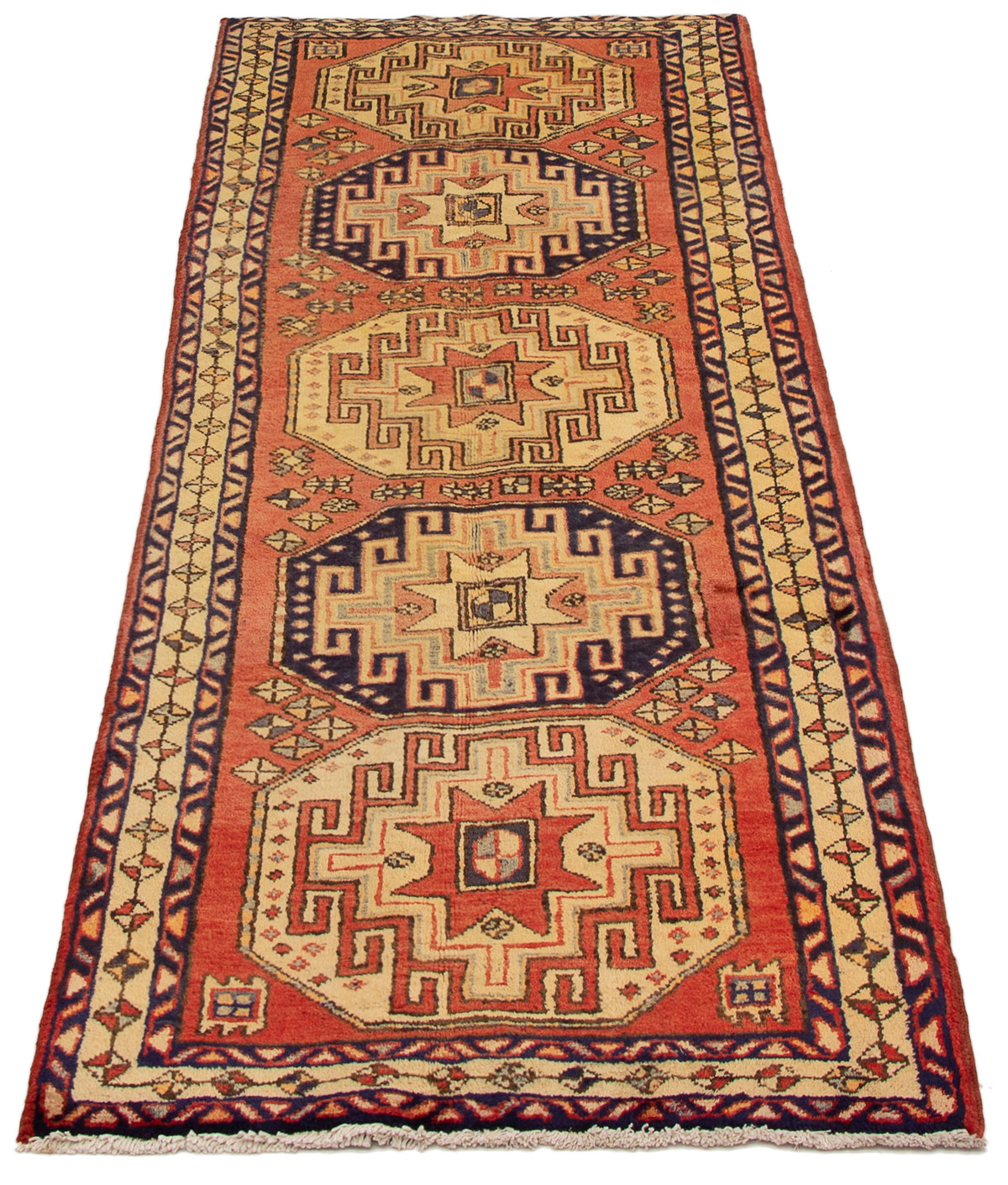 Persian Ardabil 3'4" x 10'2" Hand-knotted Wool Rug 