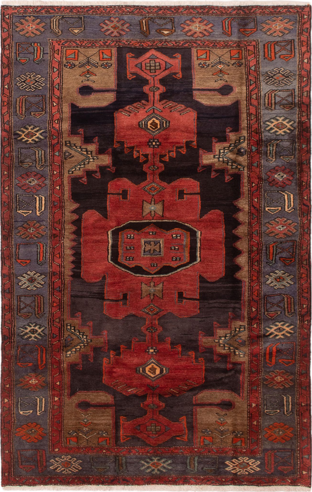 Persian Zanjan 4'9" x 8'1" Hand-knotted Wool Rug 