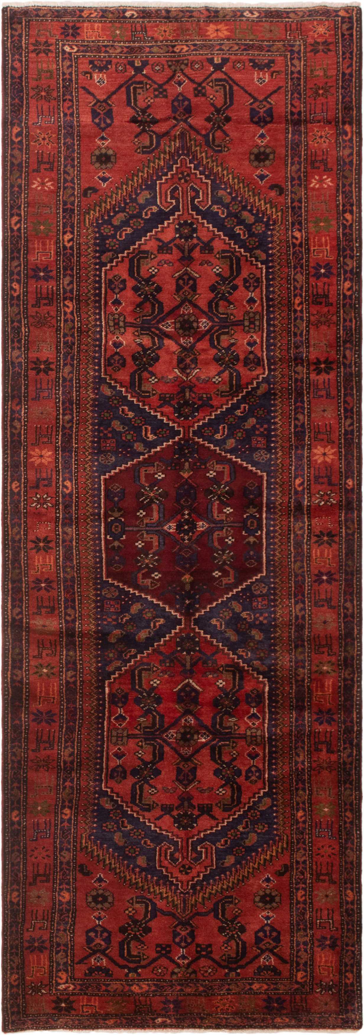 Persian Zanjan 3'8" x 10'5" Hand-knotted Wool Rug 