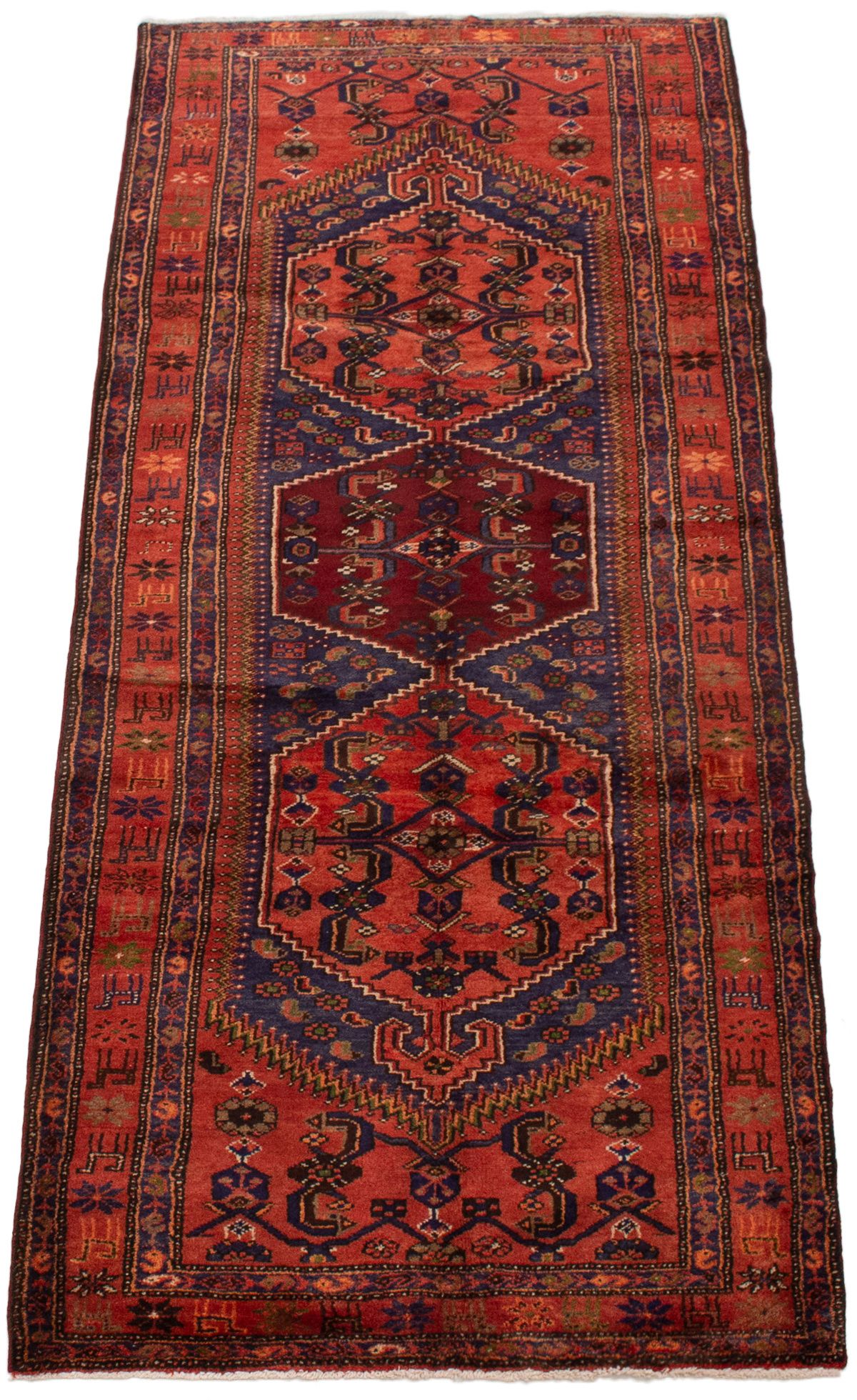 Persian Zanjan 3'8" x 10'5" Hand-knotted Wool Rug 
