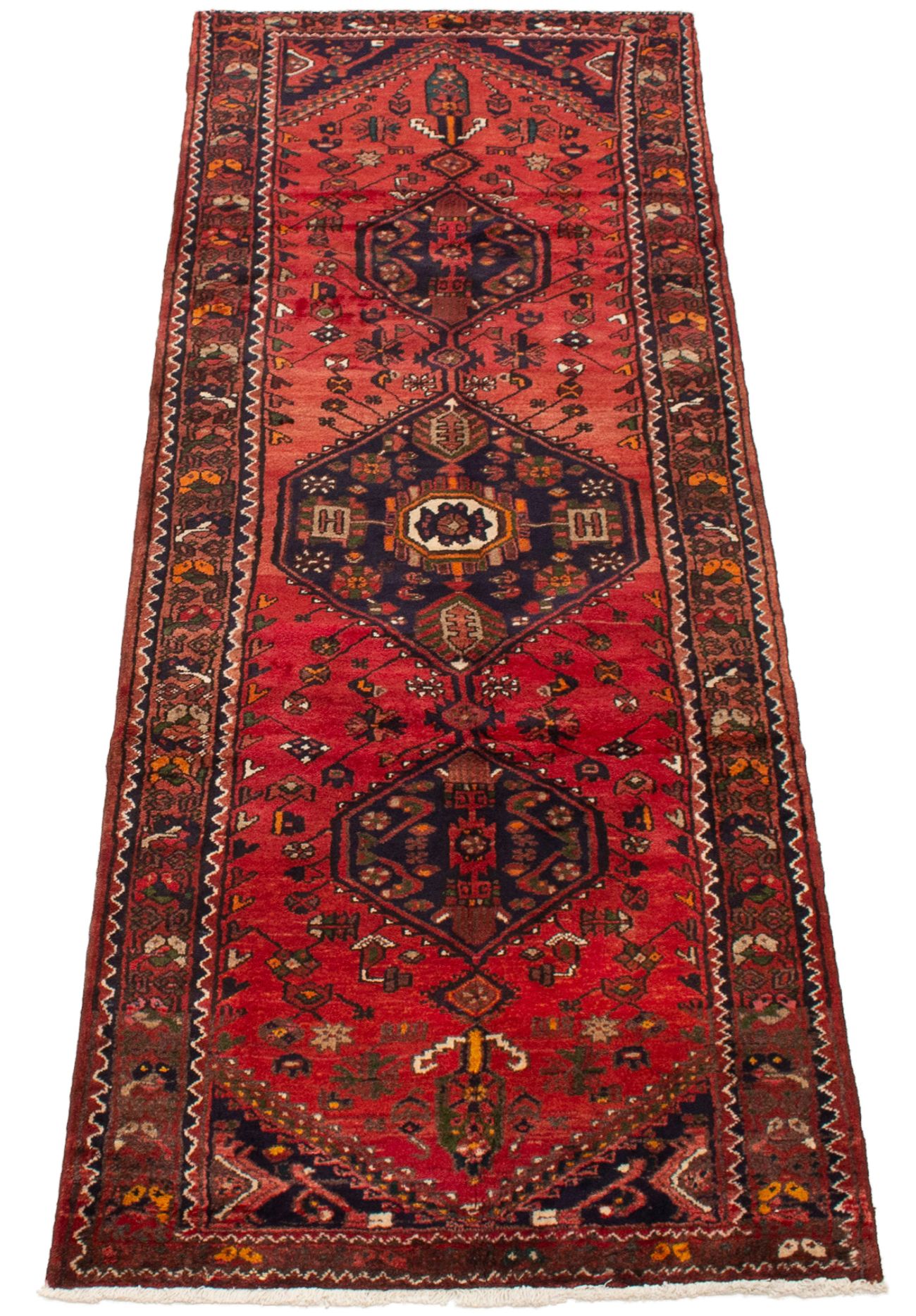Persian Zanjan 3'7" x 9'9" Hand-knotted Wool Rug 