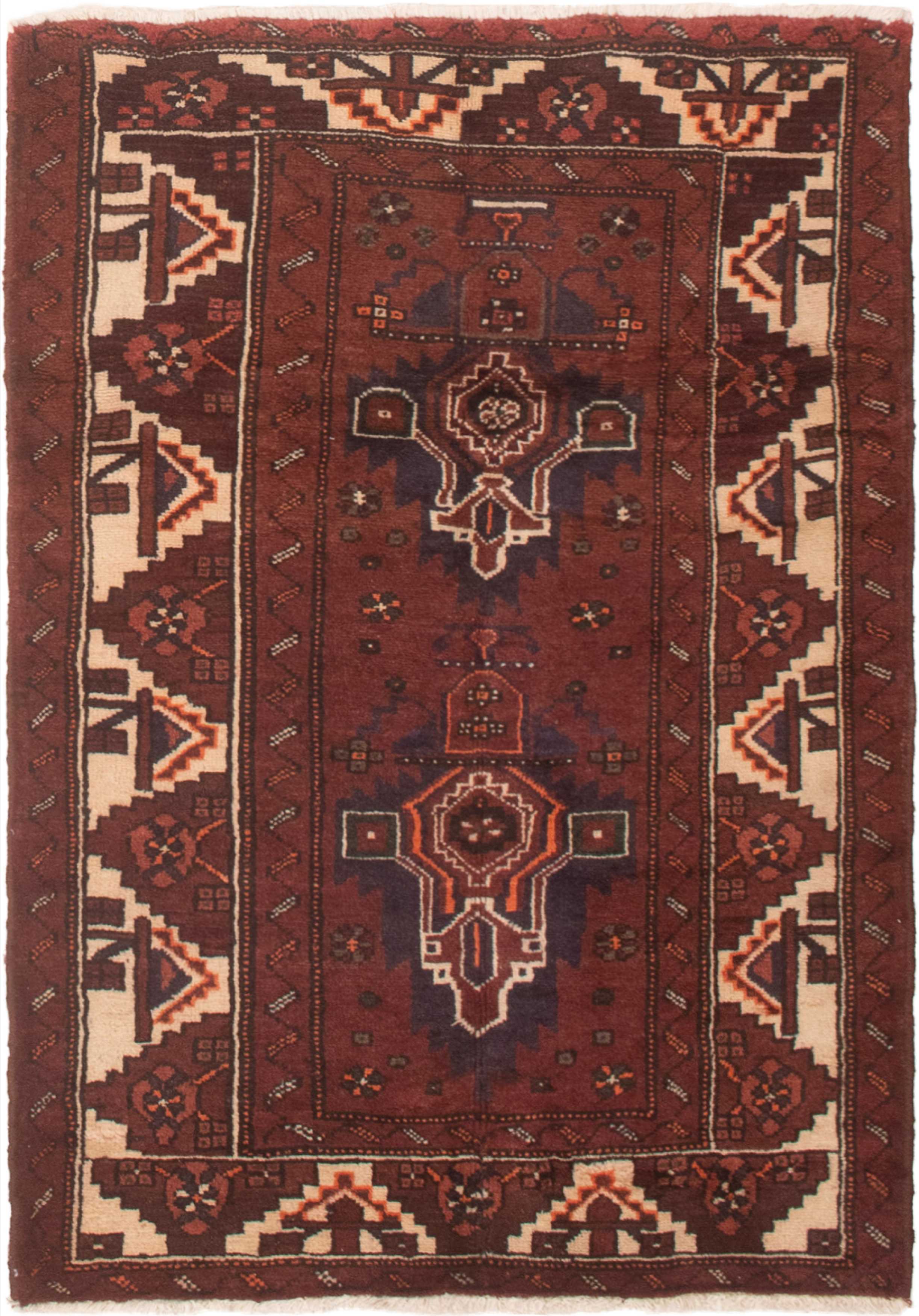 Persian Hamadan 3'7" x 5'1" Hand-knotted Wool Rug 