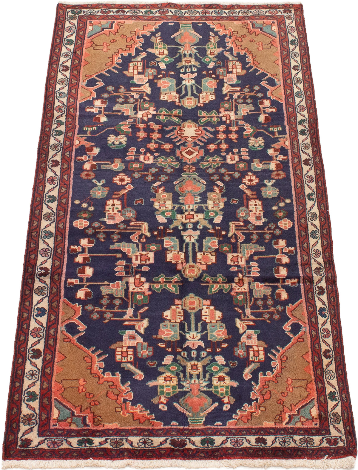 Persian Hamadan 3'7" x 6'9" Hand-knotted Wool Rug 