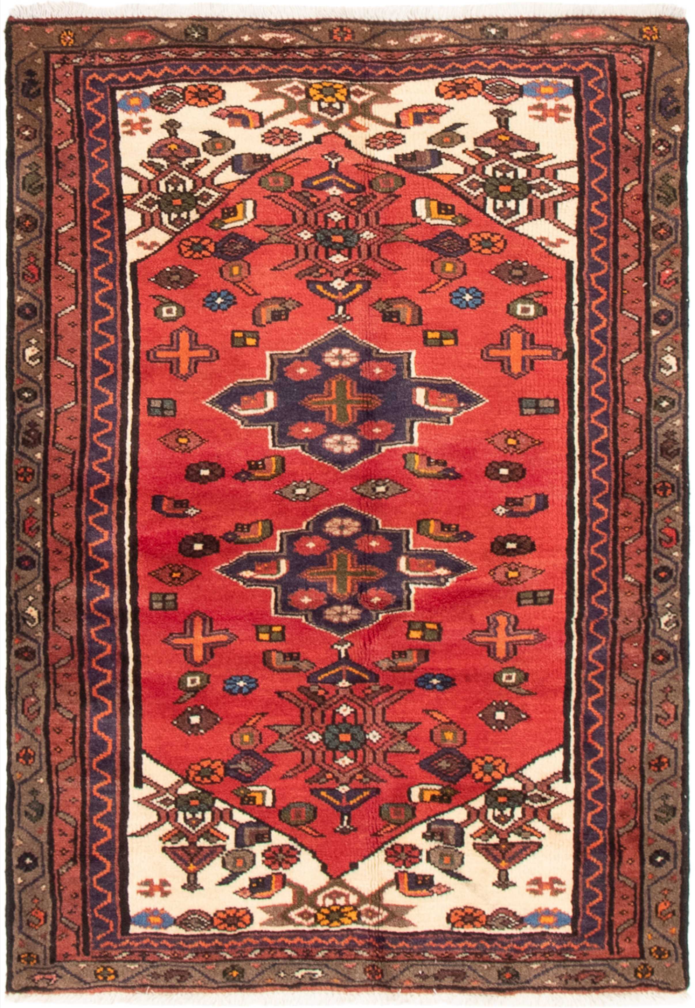 Persian Hamadan 3'3" x 4'9" Hand-knotted Wool Rug 