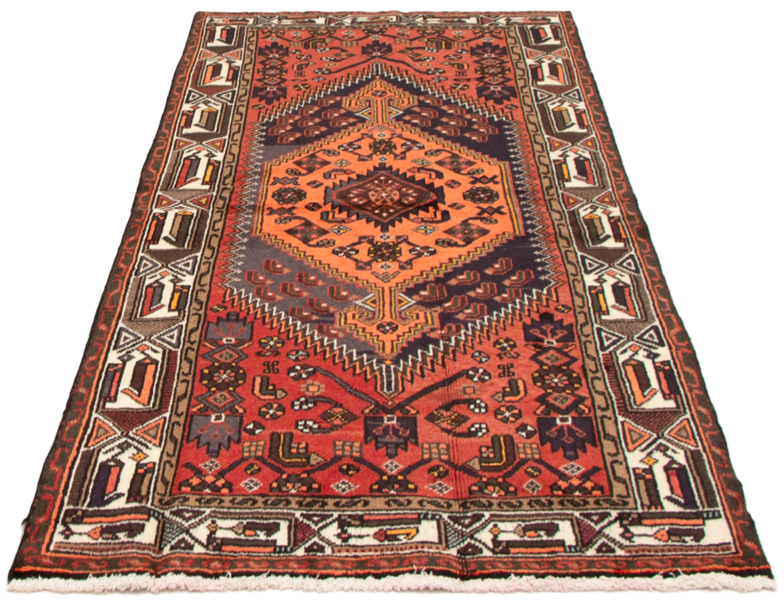 Persian Hamadan 3'11" x 6'2" Hand-knotted Wool Rug 