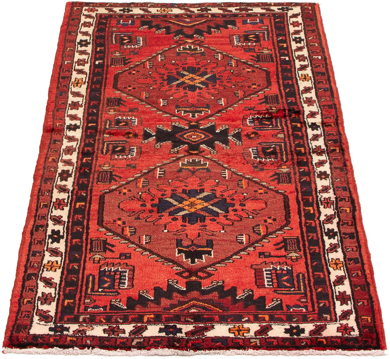 Persian Hamadan 3'7" x 6'9" Hand-knotted Wool Rug 
