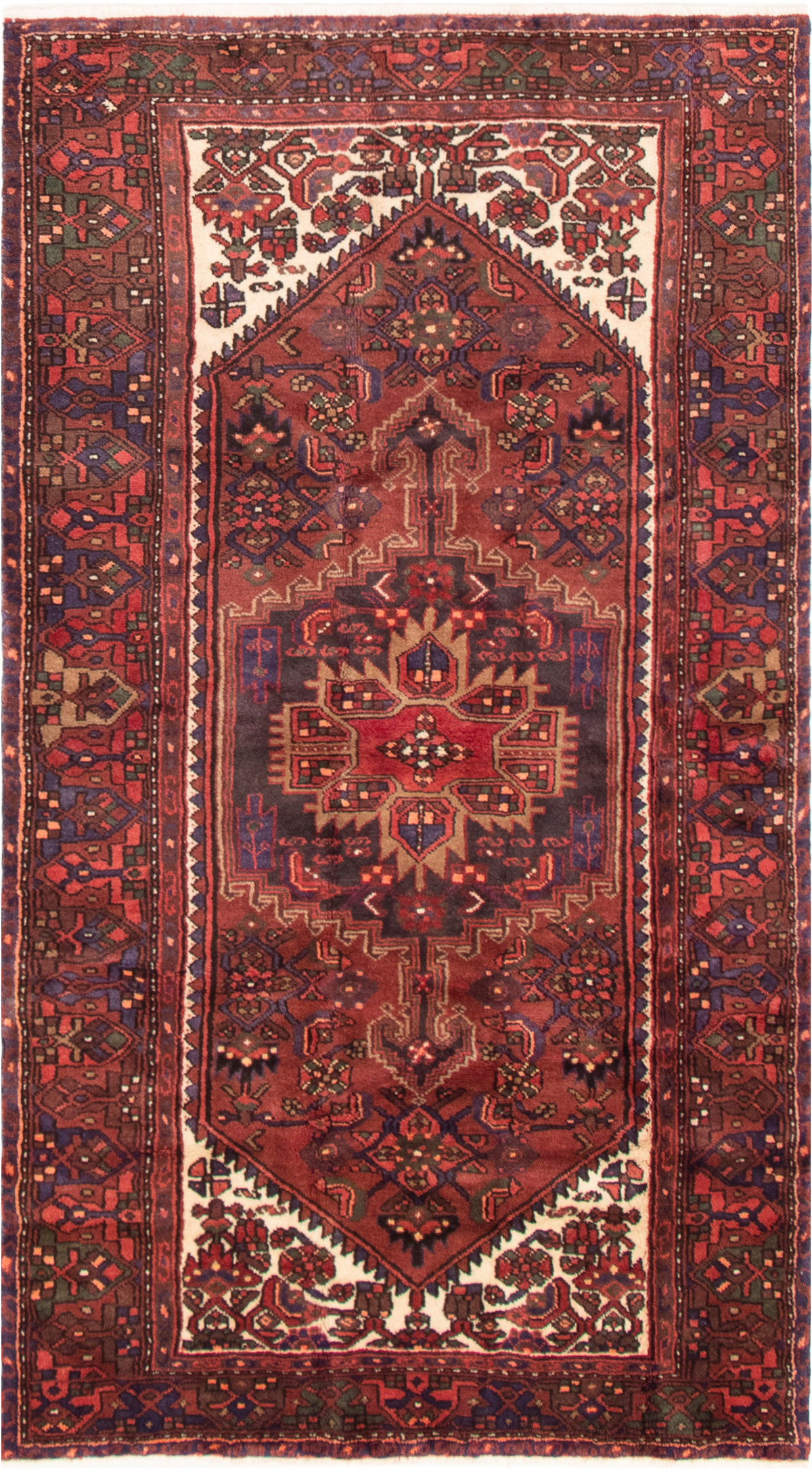 Persian Zanjan 4'4" x 7'9" Hand-knotted Wool Rug 