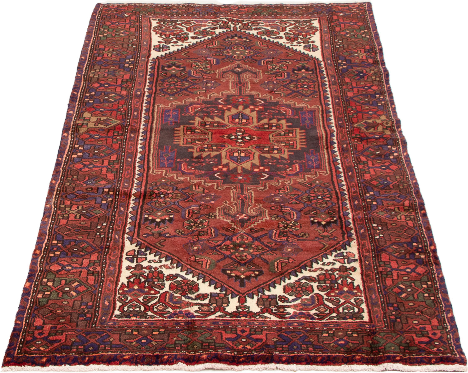Persian Zanjan 4'4" x 7'9" Hand-knotted Wool Rug 