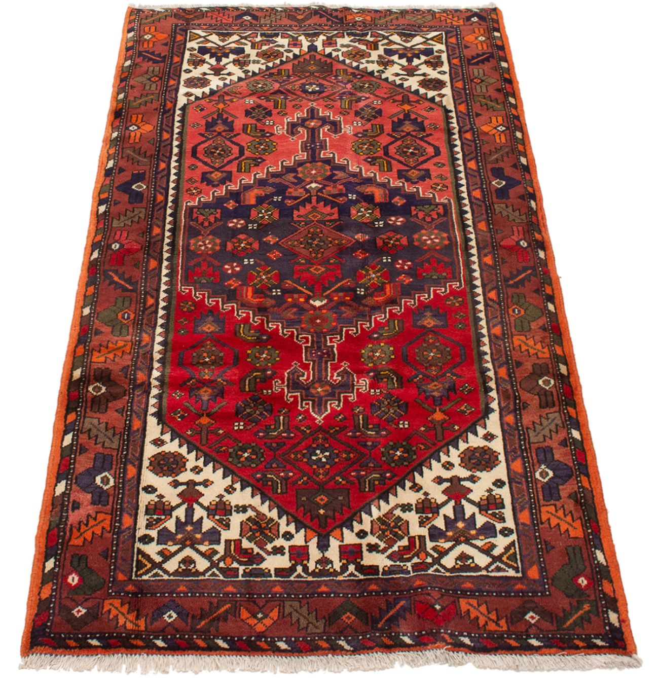 Persian Hamadan 4'4" x 6'11" Hand-knotted Wool Rug 