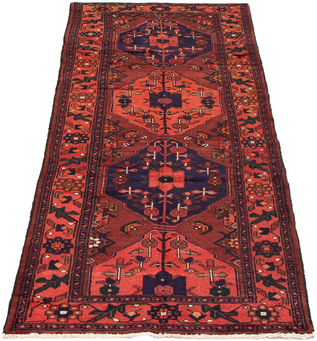 Persian Zanjan 3'7" x 9'6" Hand-knotted Wool Rug 