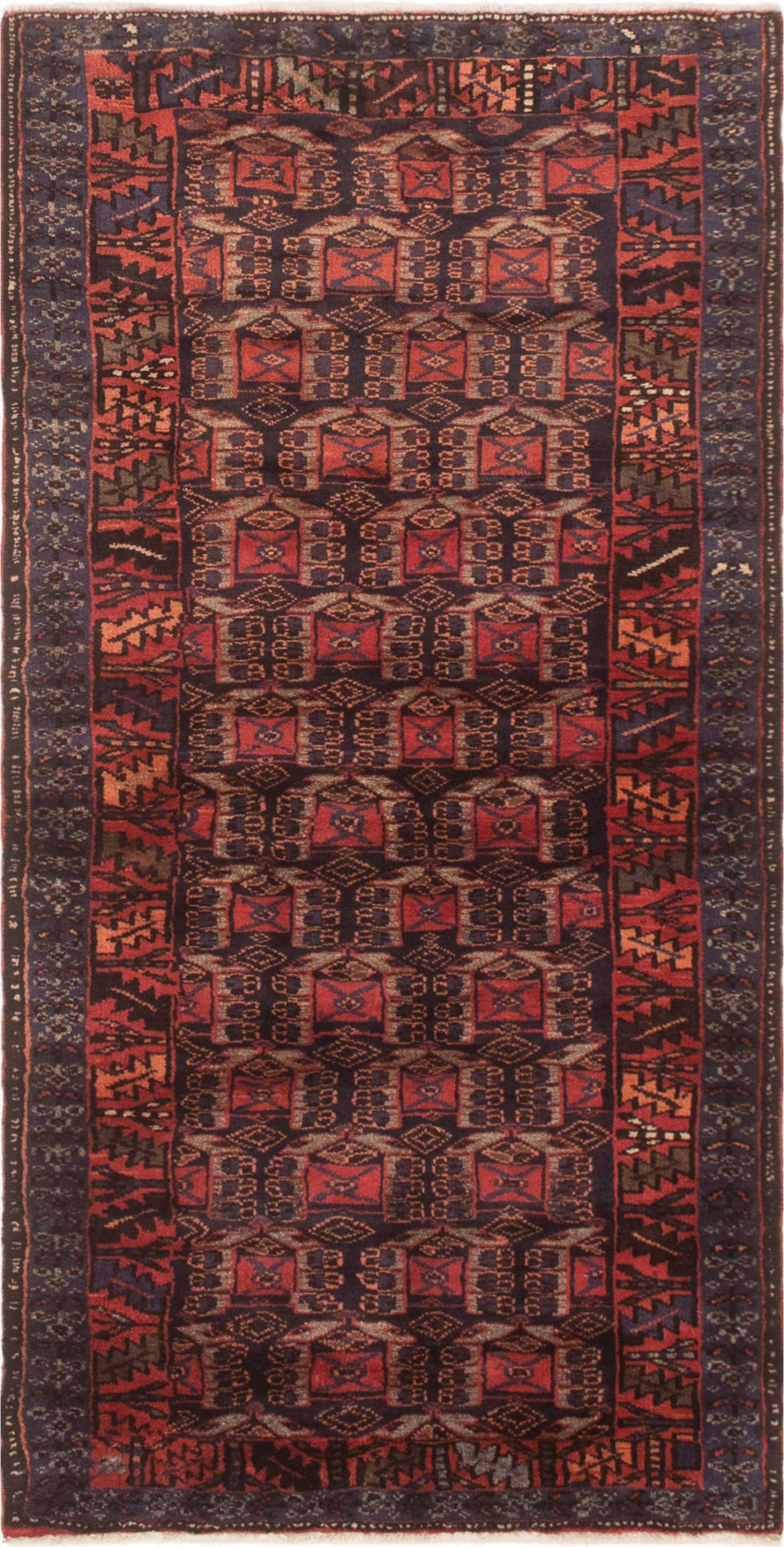Persian Hamadan 3'5" x 6'9" Hand-knotted Wool Rug 