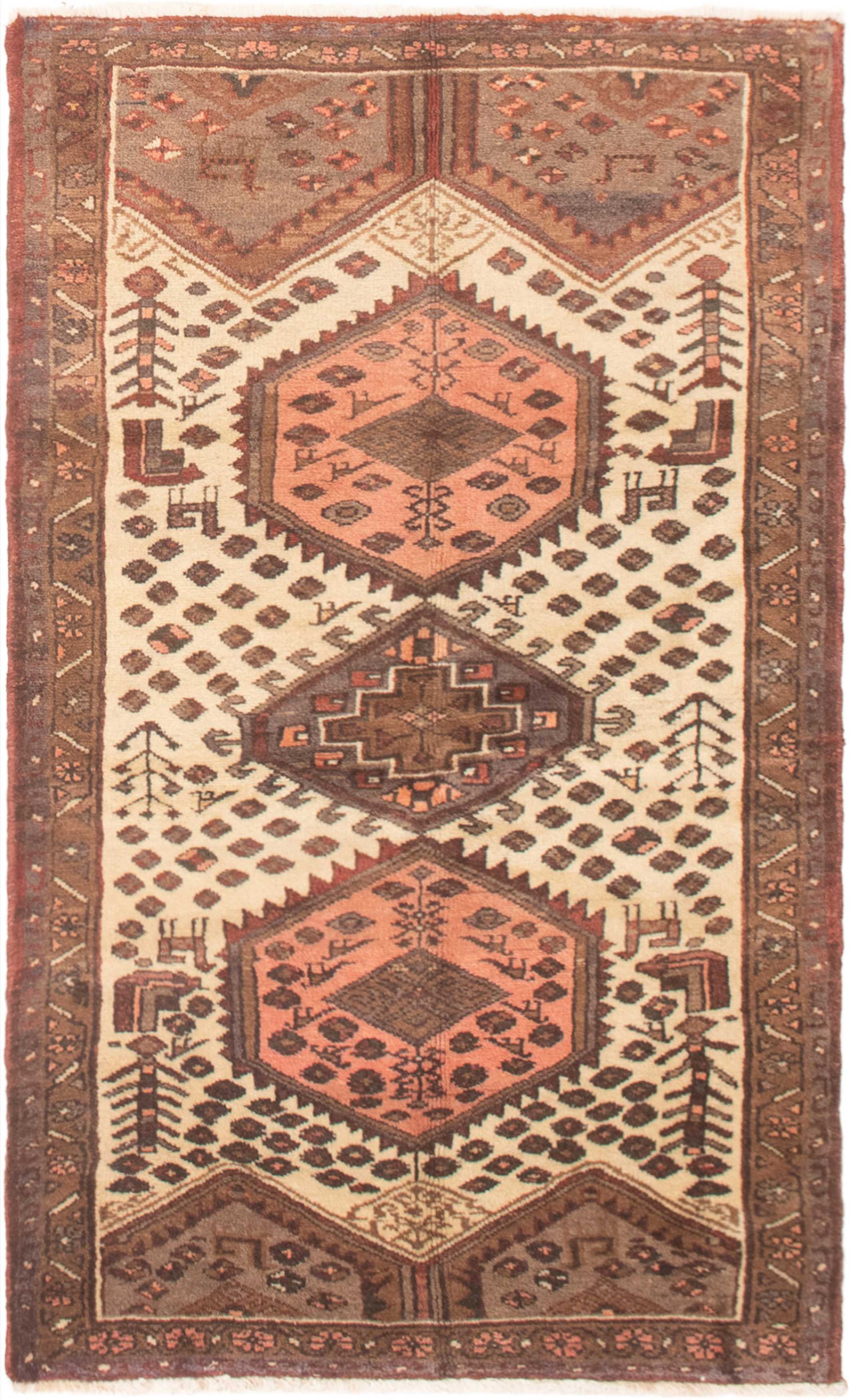 Persian Darjazin 3'5" x 5'8" Hand-knotted Wool Rug 