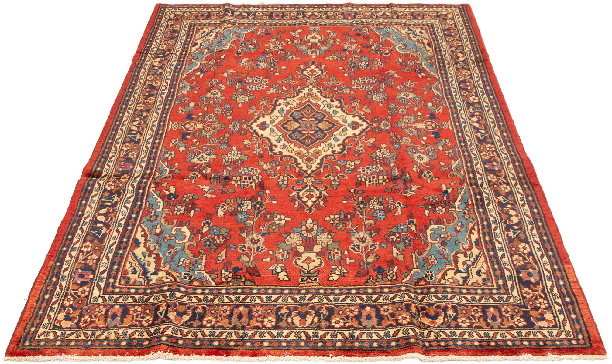 Persian Hamadan 6'11" x 10'4" Hand-knotted Wool Rug 