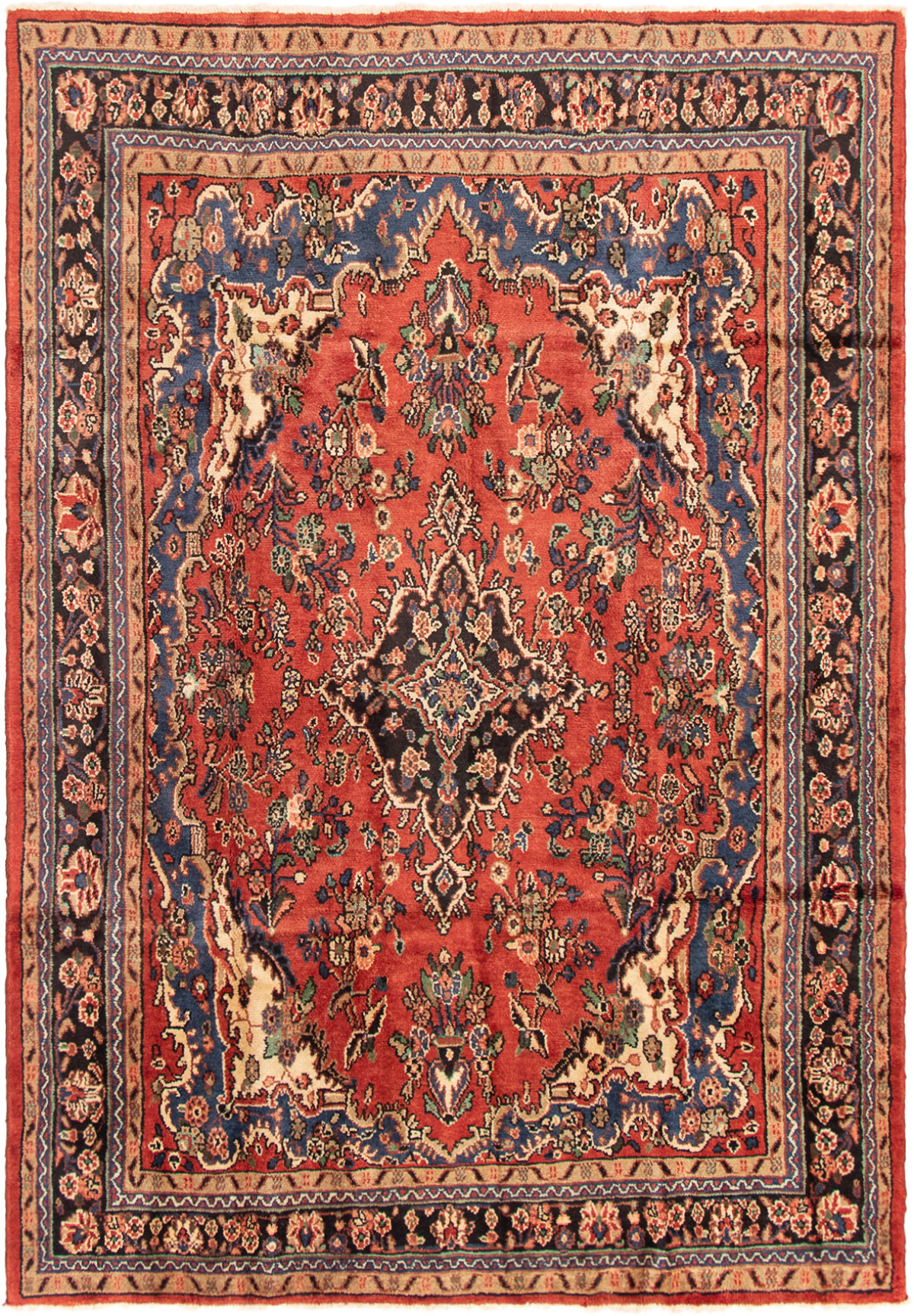 Persian Hamadan 6'9" x 9'9" Hand-knotted Wool Rug 