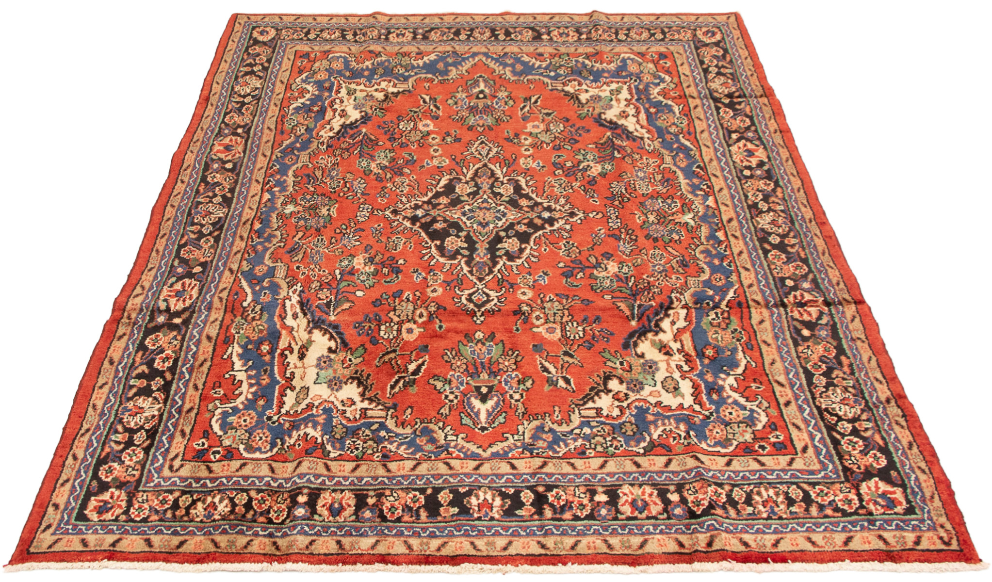 Persian Hamadan 6'9" x 9'9" Hand-knotted Wool Rug 