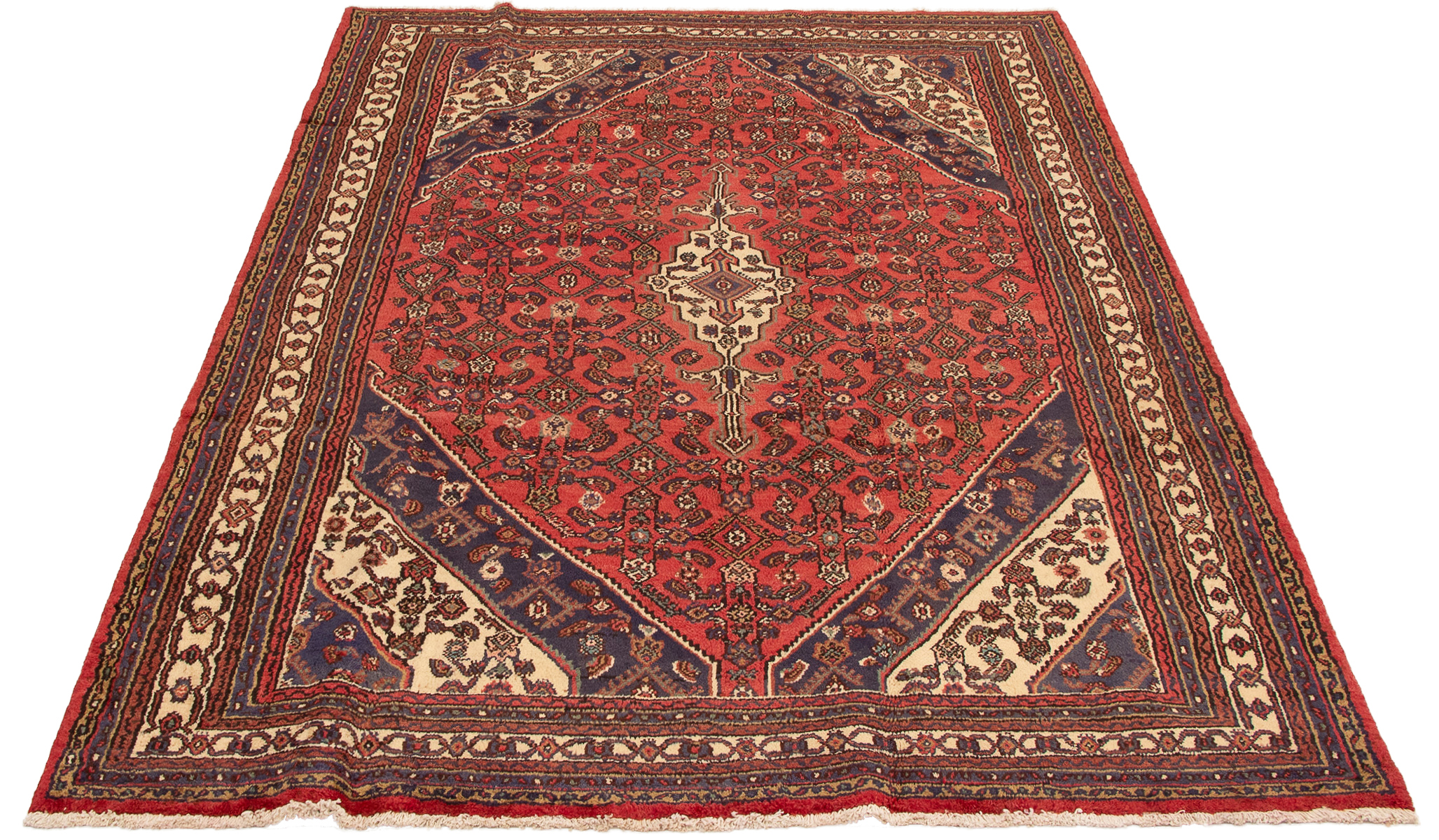 Persian Hamadan 7'1" x 10'2" Hand-knotted Wool Rug 