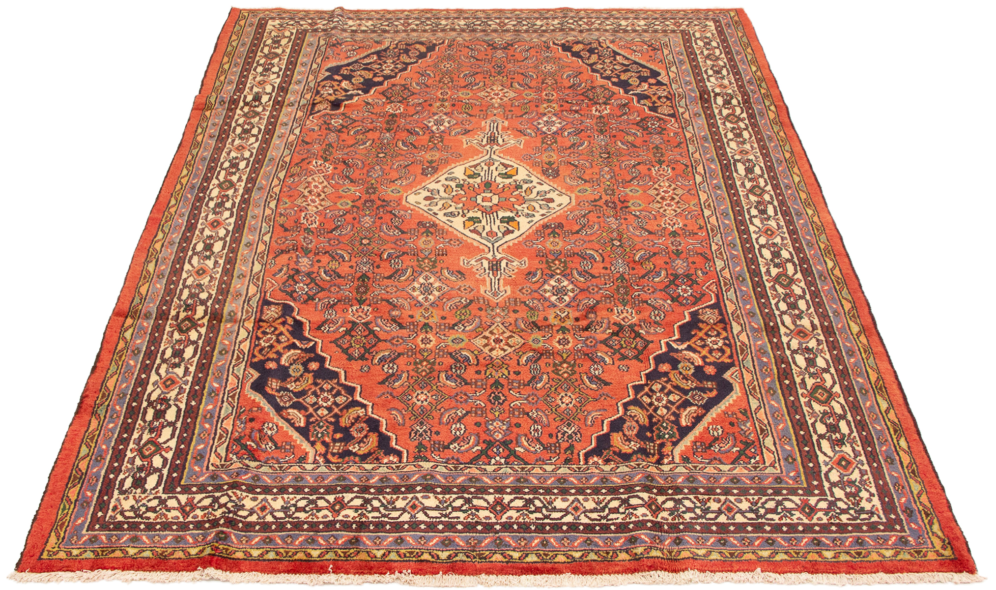 Persian Hamadan 6'11" x 10'2" Hand-knotted Wool Rug 