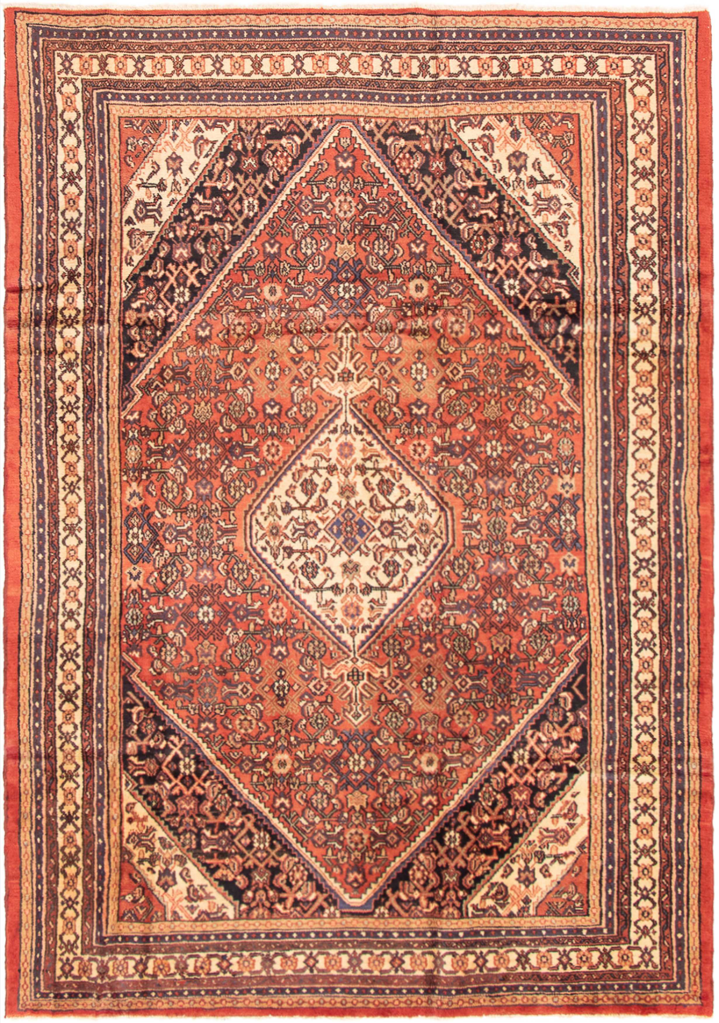 Persian Hamadan 6'11" x 9'10" Hand-knotted Wool Rug 