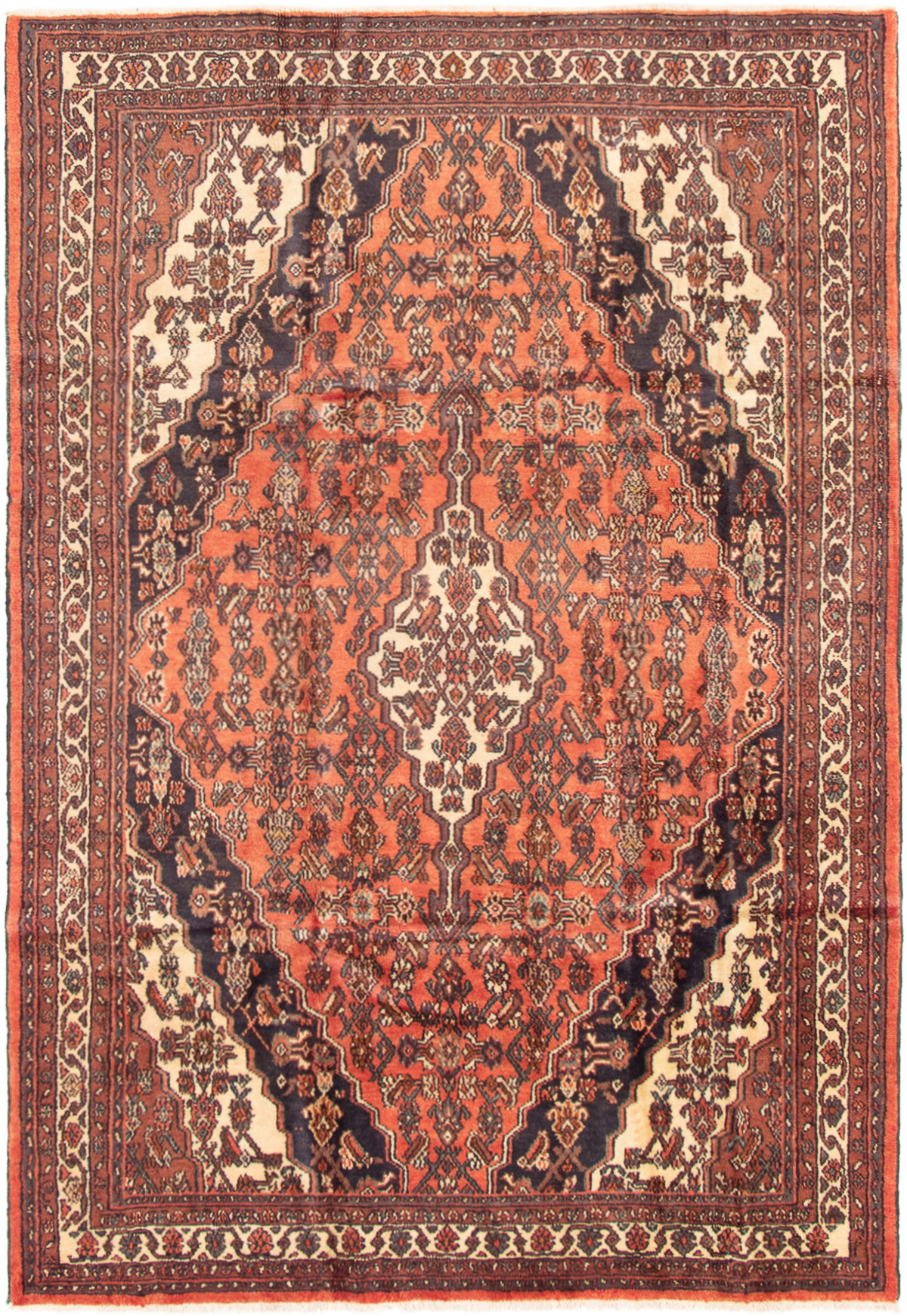Persian Hamadan 6'11" x 10'2" Hand-knotted Wool Rug 