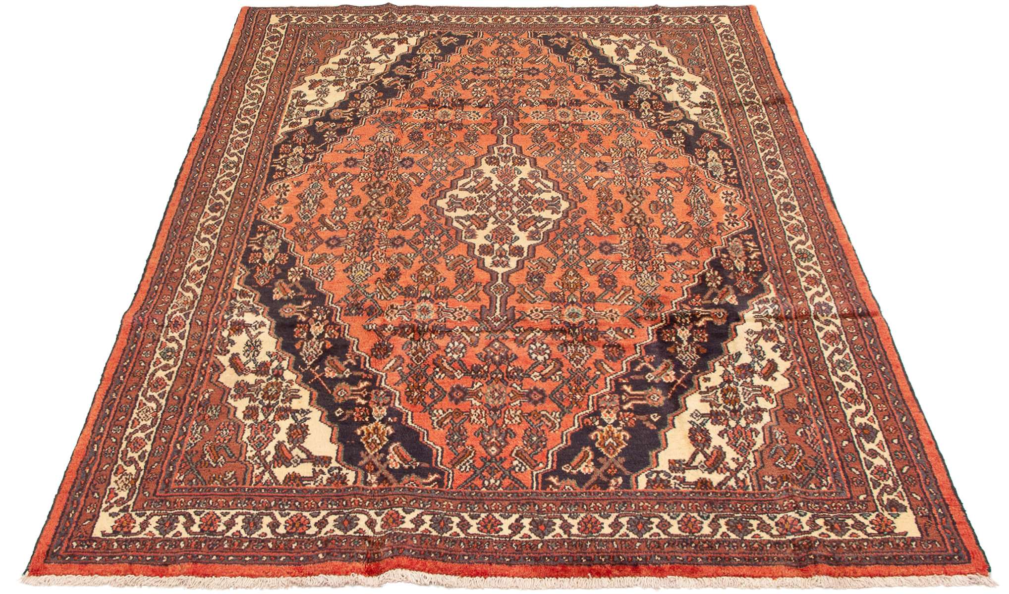 Persian Hamadan 6'11" x 10'2" Hand-knotted Wool Rug 