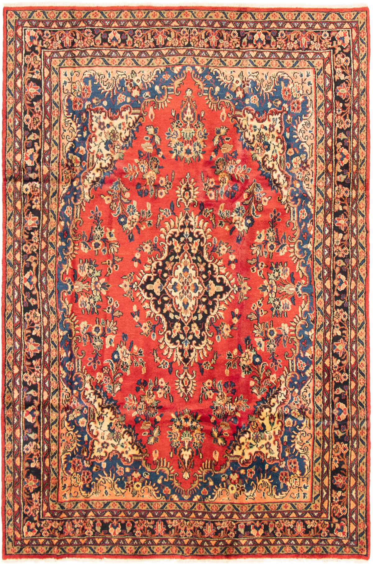 Persian Hamadan 6'10" x 10'4" Hand-knotted Wool Rug 