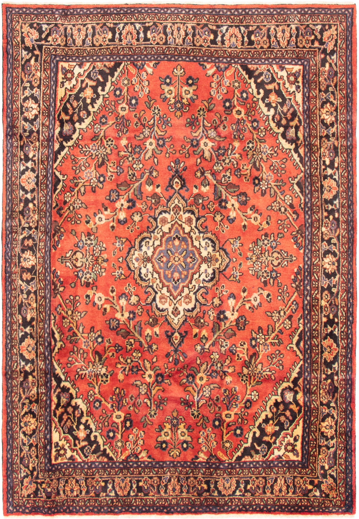 Persian Hamadan 6'9" x 9'10" Hand-knotted Wool Rug 