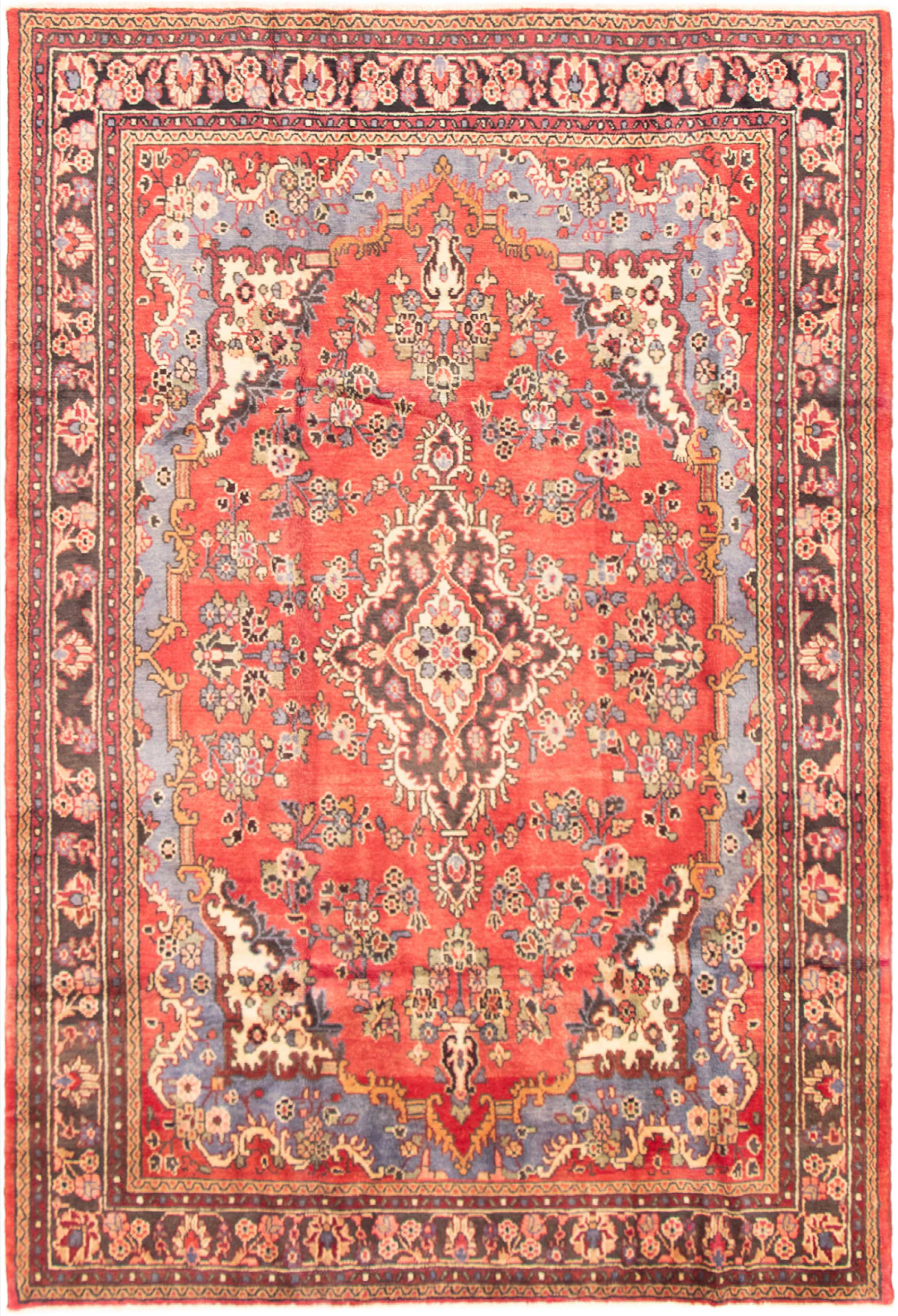 Persian Hamadan 7'0" x 10'3" Hand-knotted Wool Rug 