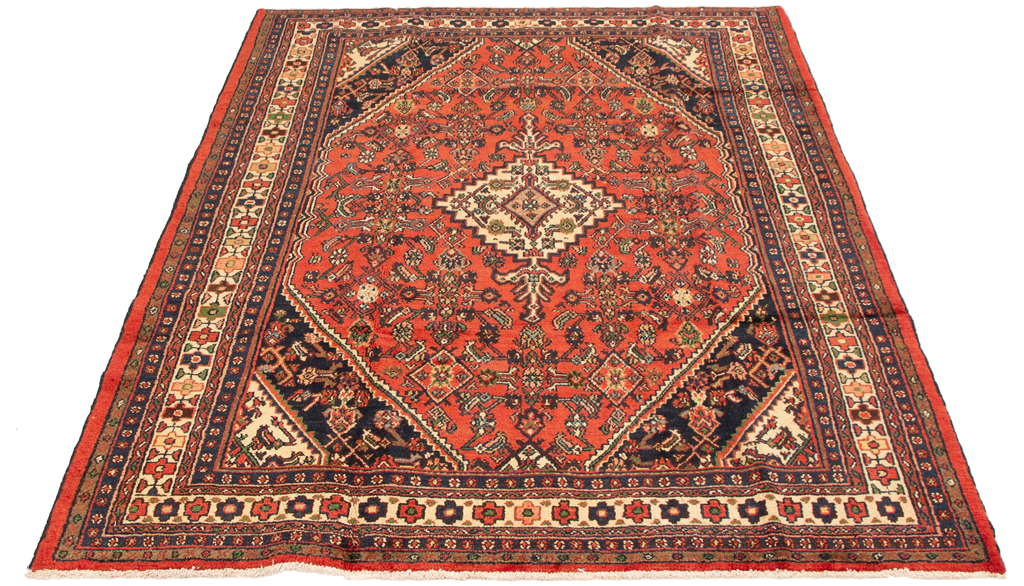 Persian Hamadan 7'1" x 9'11" Hand-knotted Wool Rug 