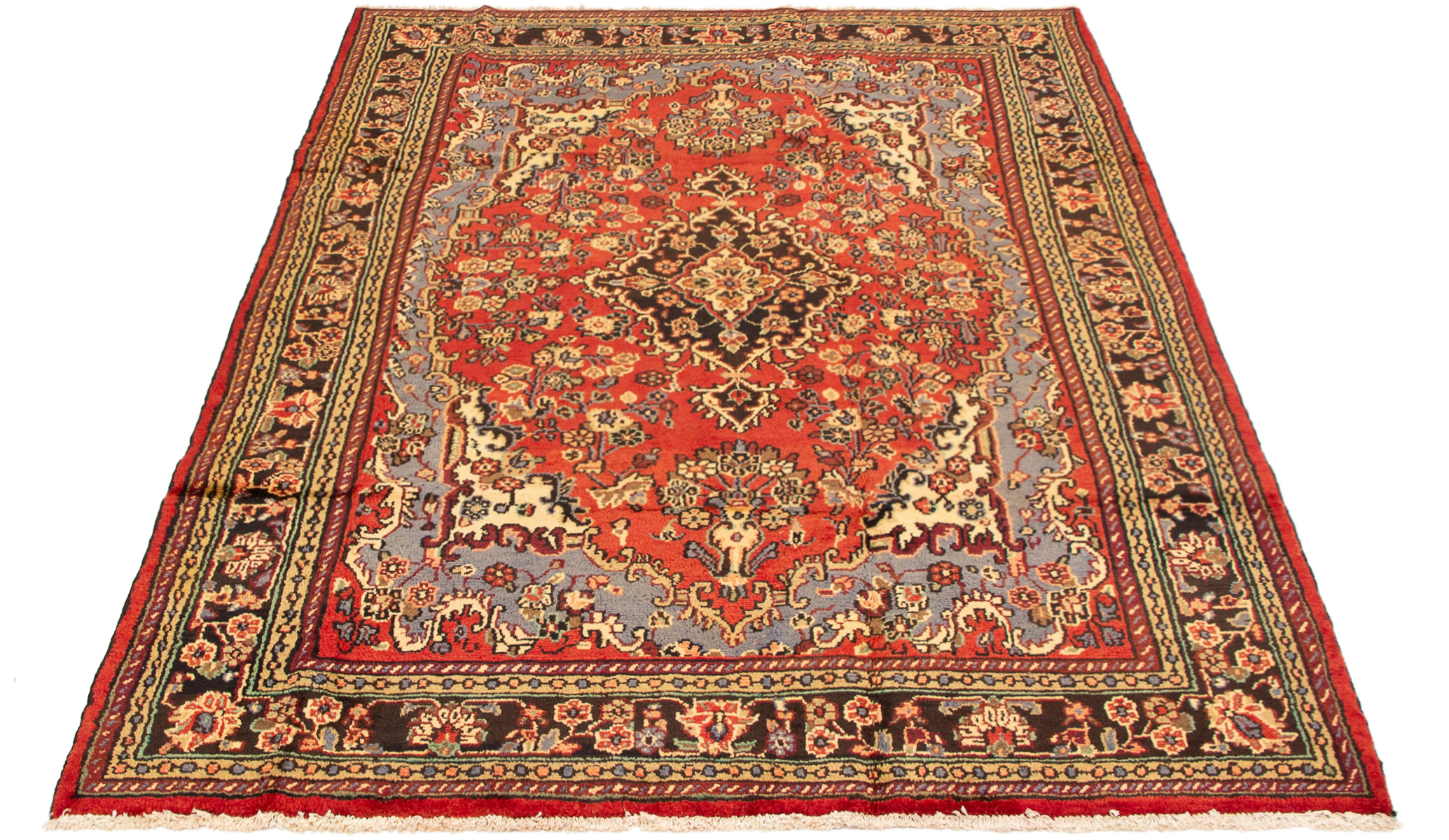 Persian Hamadan 7'0" x 10'2" Hand-knotted Wool Rug 