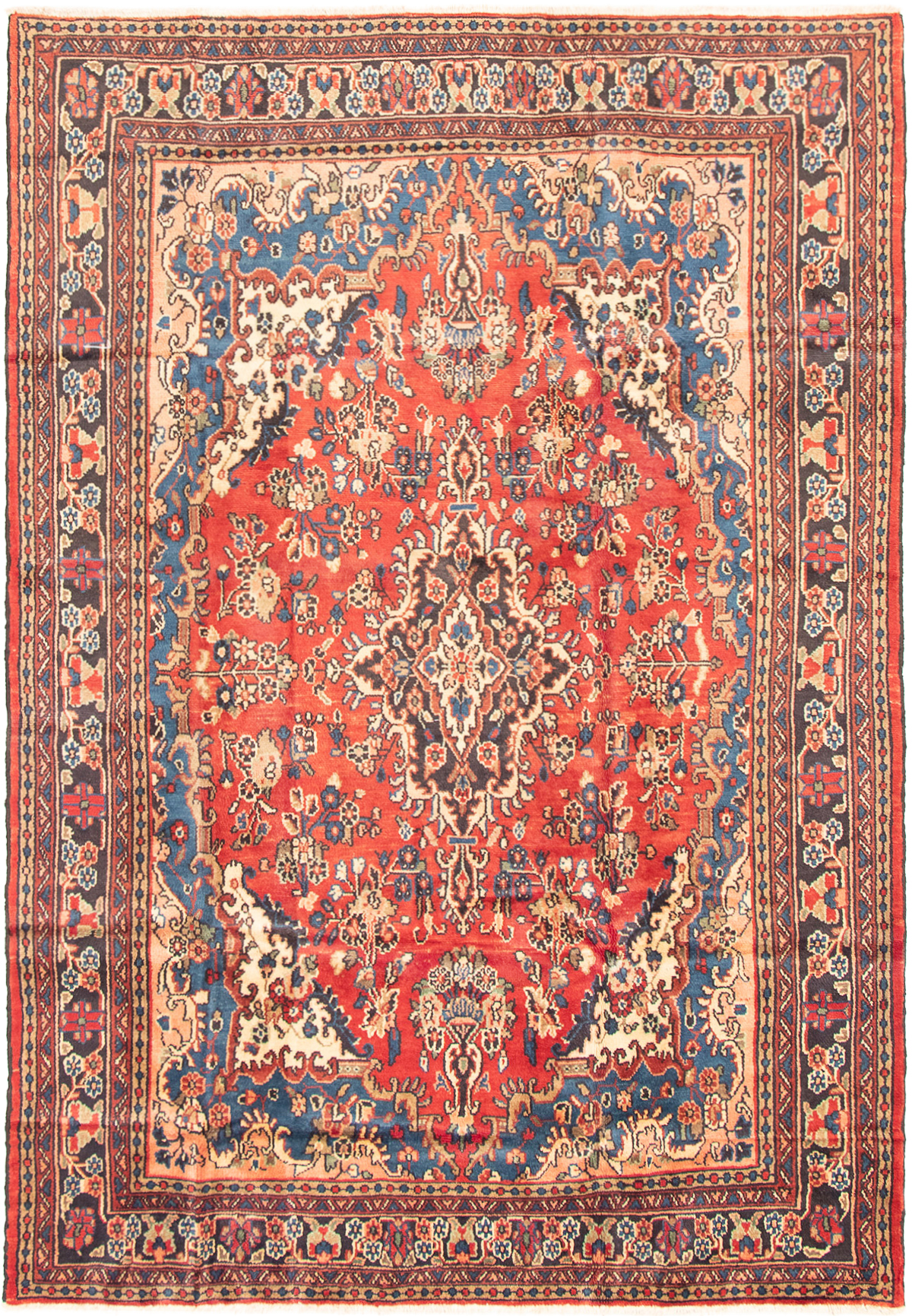 Persian Hamadan 6'11" x 9'11" Hand-knotted Wool Rug 
